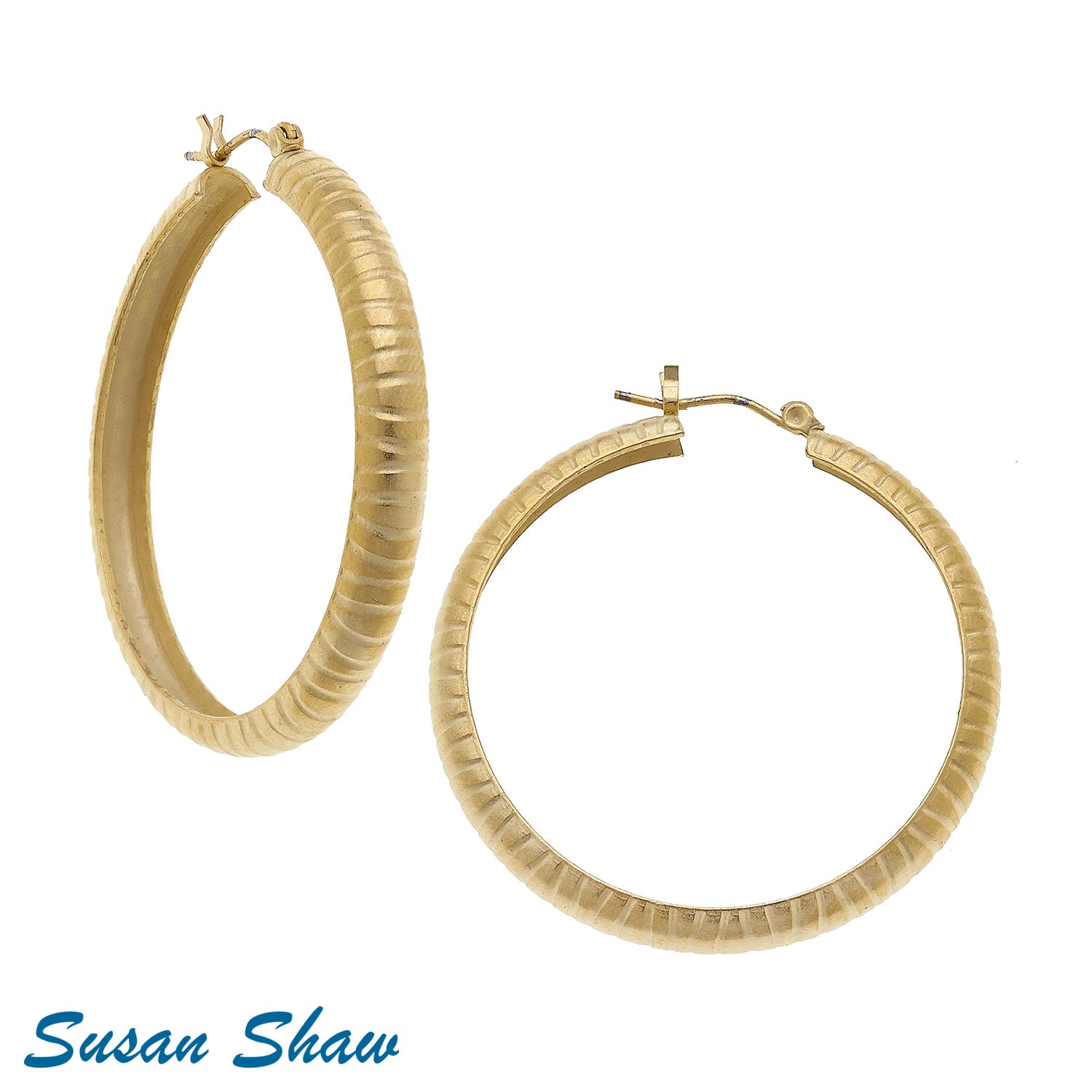 Susan Shaw Assorted Hoop Earrings in Gold.