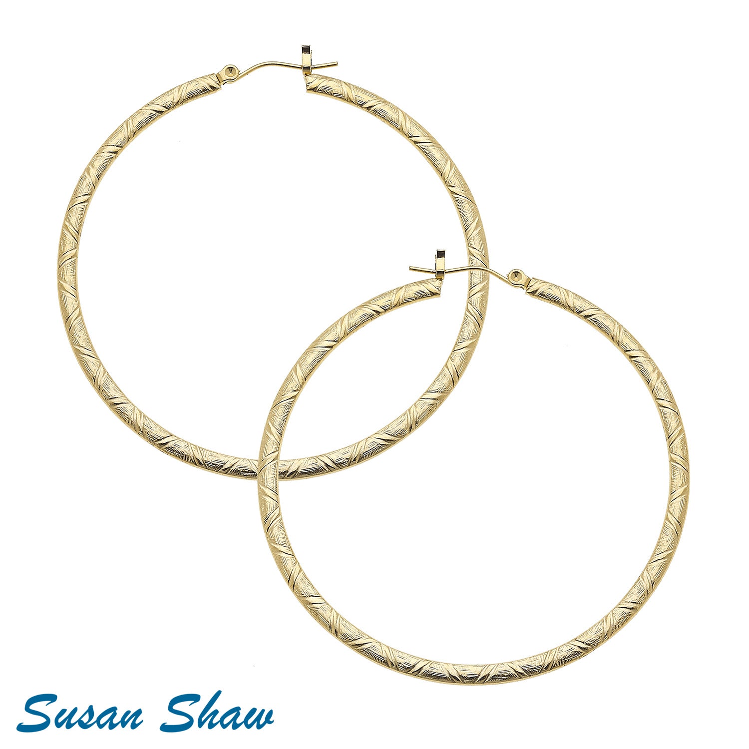 Susan Shaw Assorted Hoop Earrings in Gold.