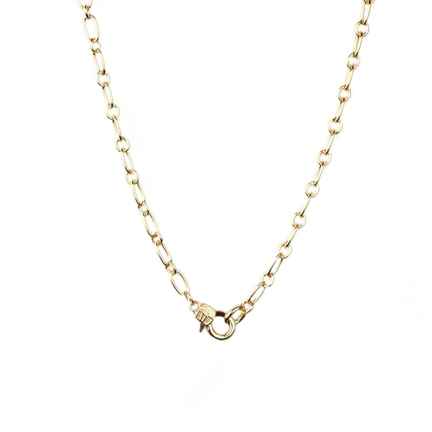 Mini Clasp Charm Necklace in Gold.