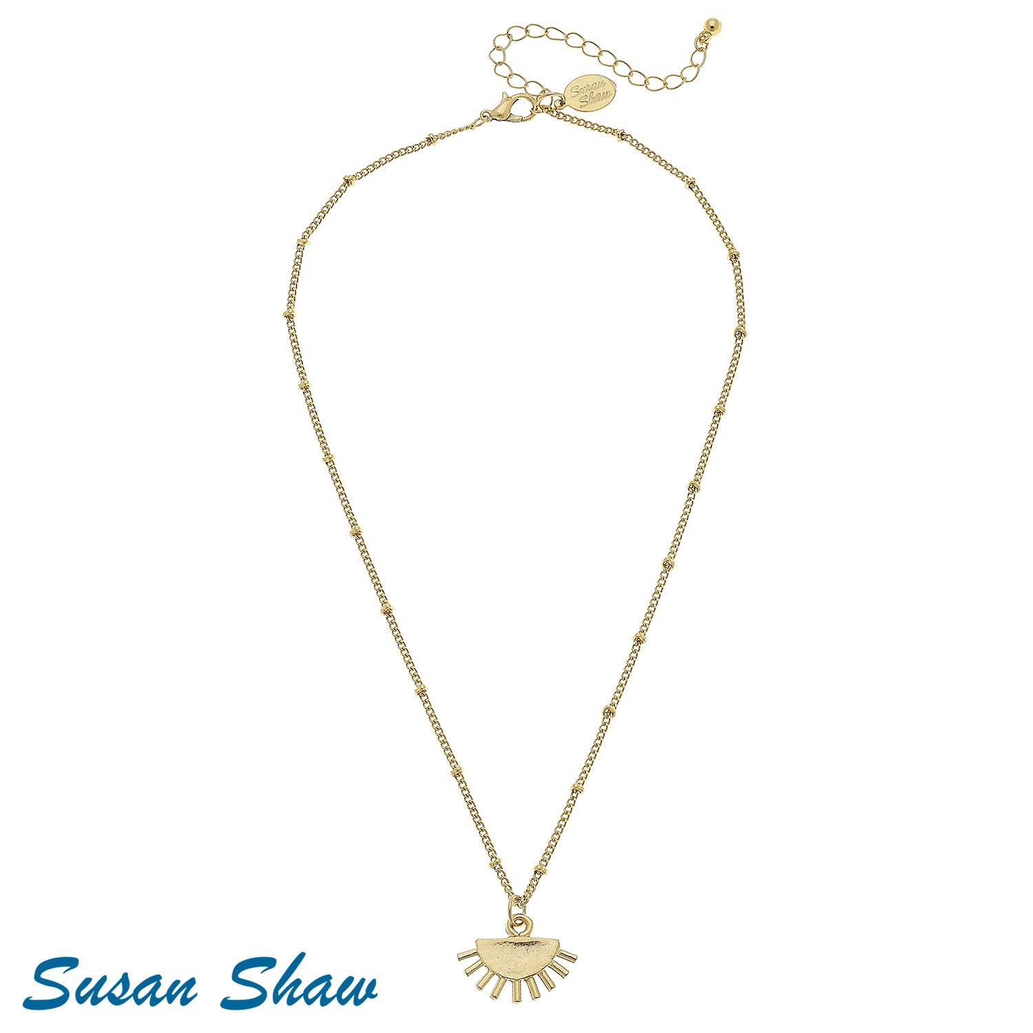 Susan Shaw Dainty Geometric Sun Necklace.