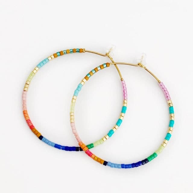 Caryn Lawn Baja Hoop Earrings in Pop Rocks.