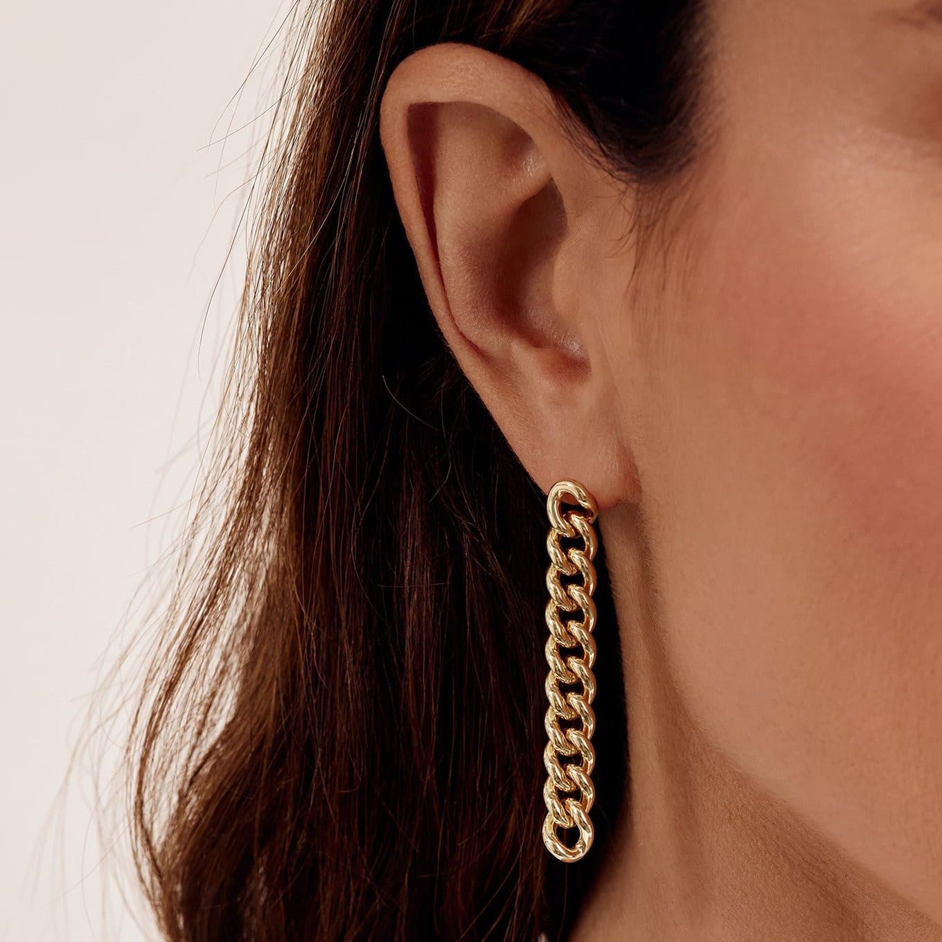 Lou Link Drop Earrings (gold).