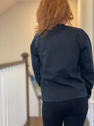Rhinestone Owl Sweatshirt in Black.