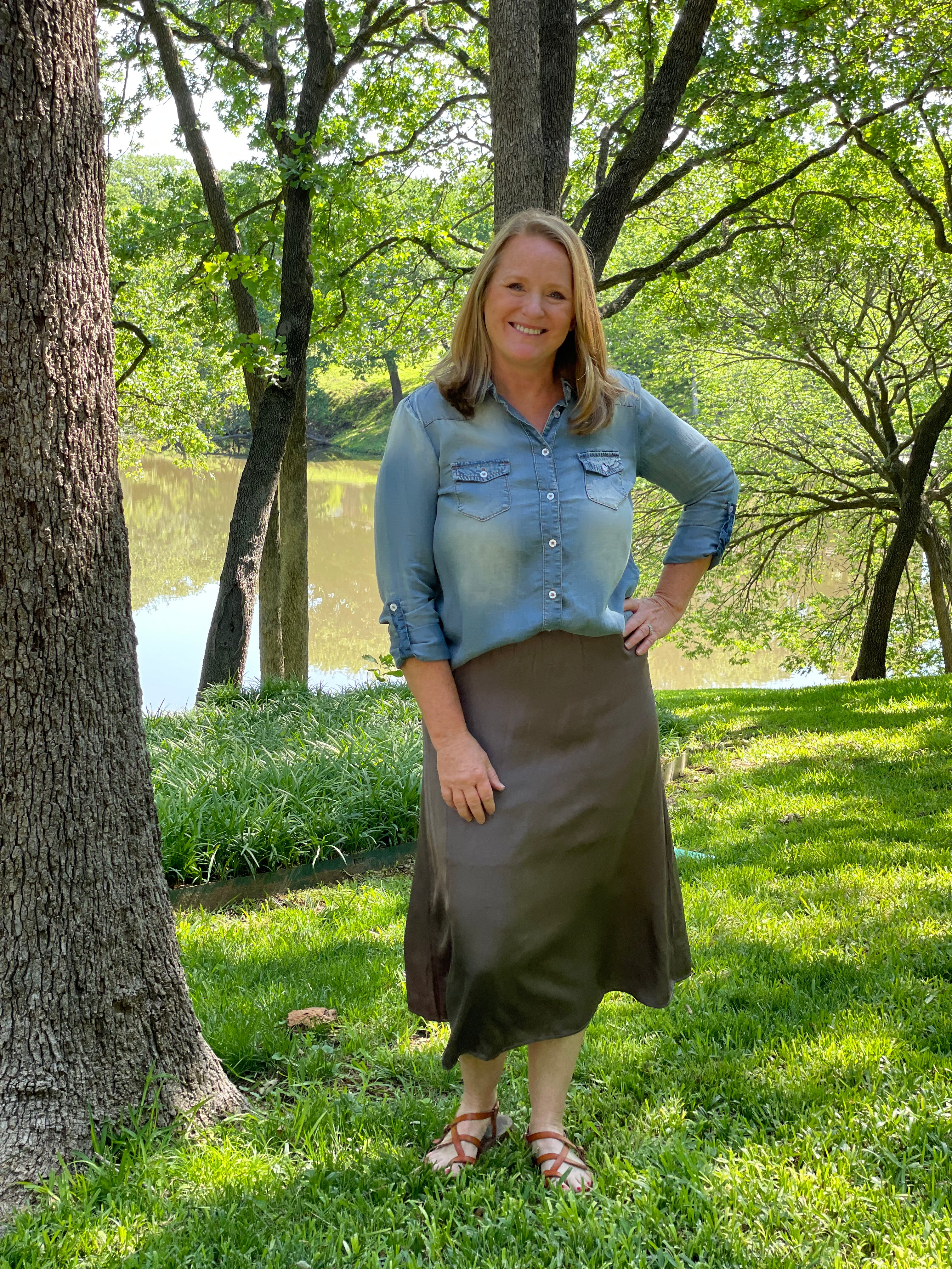 Hello Nite Midi Skirt in Volcanic Glass.