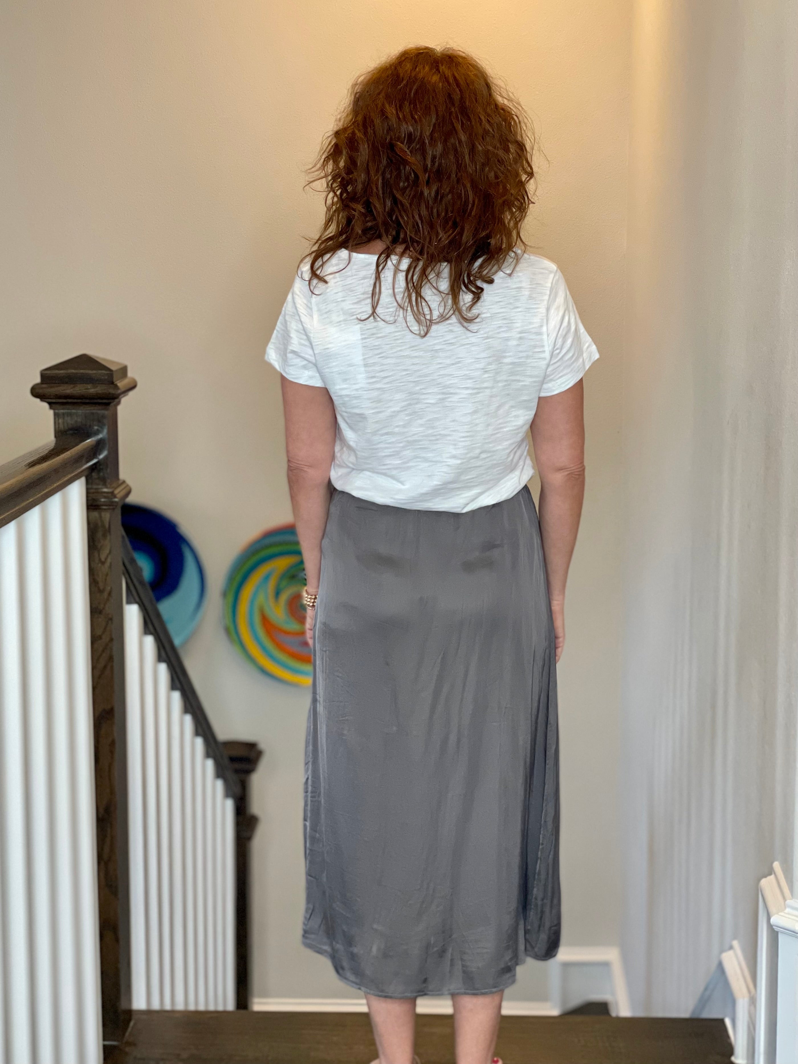 Midi Skirt in Volcanic Glass.