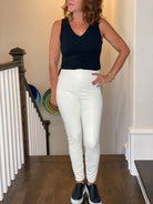 Lysse Textured Vegan Leather Leggings - Snow White.
