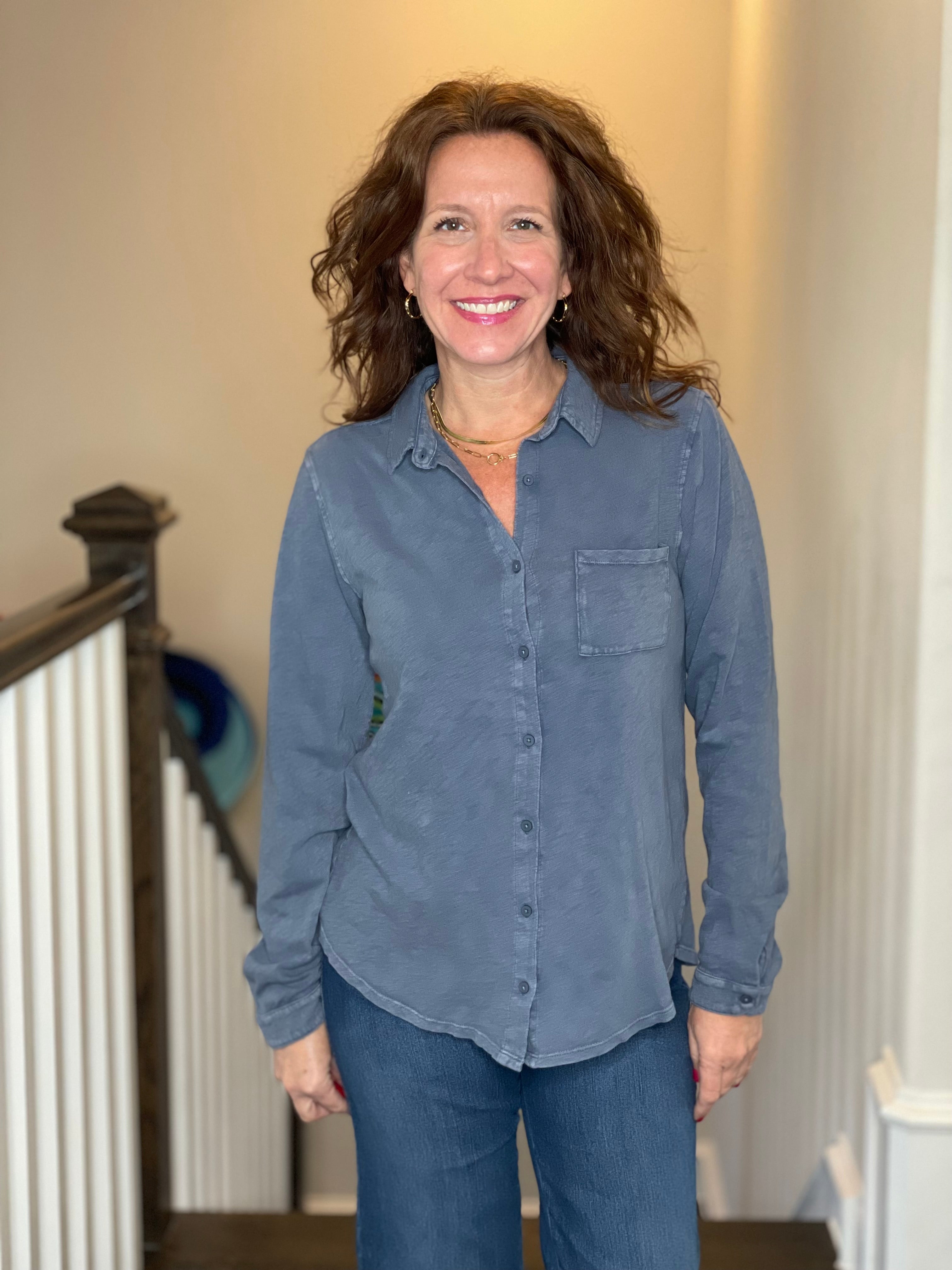 Perfectly Soft Button Up Shirt.