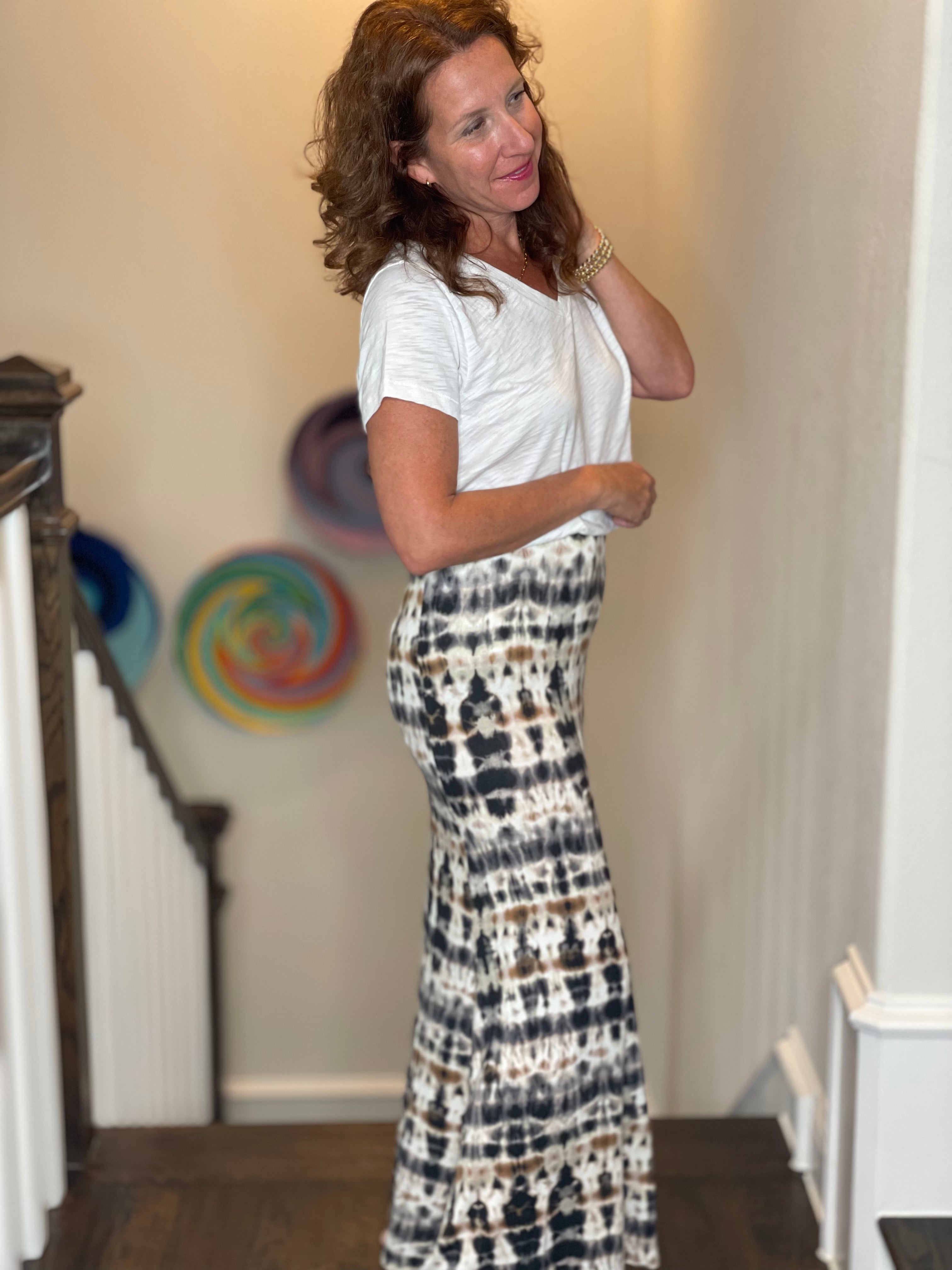 Karen Kane Maxi Flare Skirt.