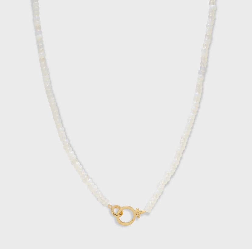 Parker Gem Necklace (Opalite Glass ).