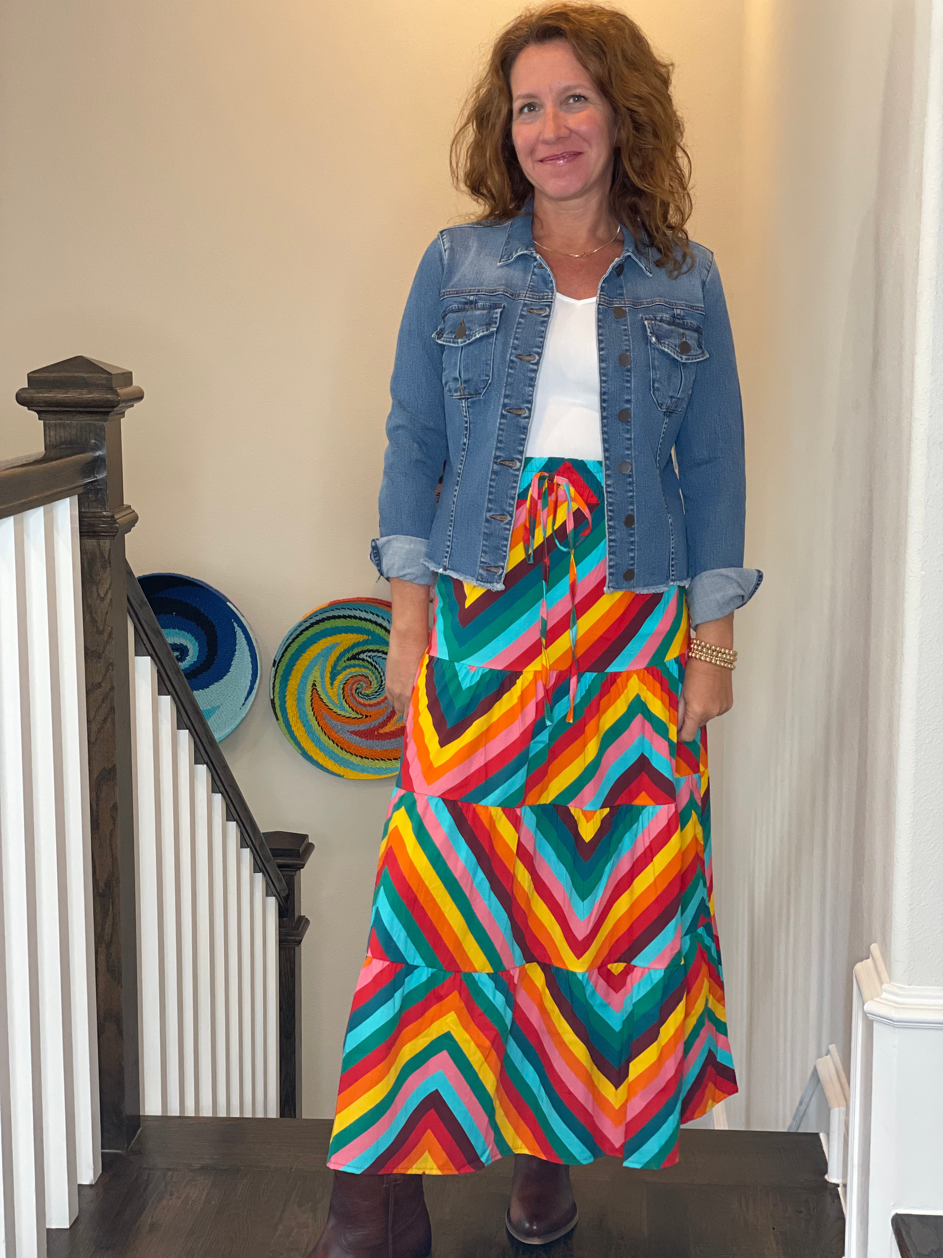 Sofia Amelia Skirt in Piore Pattern.