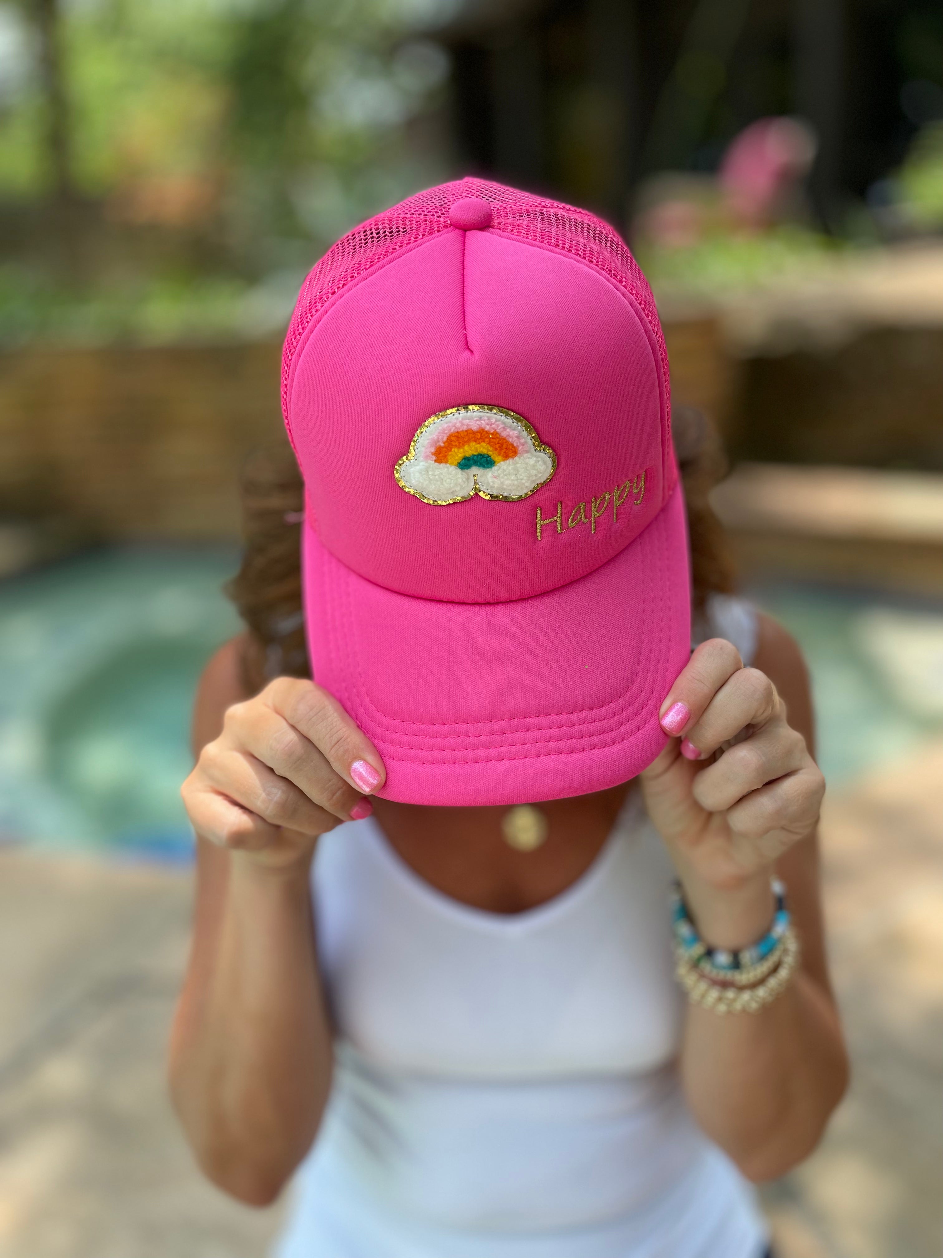 Caryn Lawn Happy Trucker Hat.