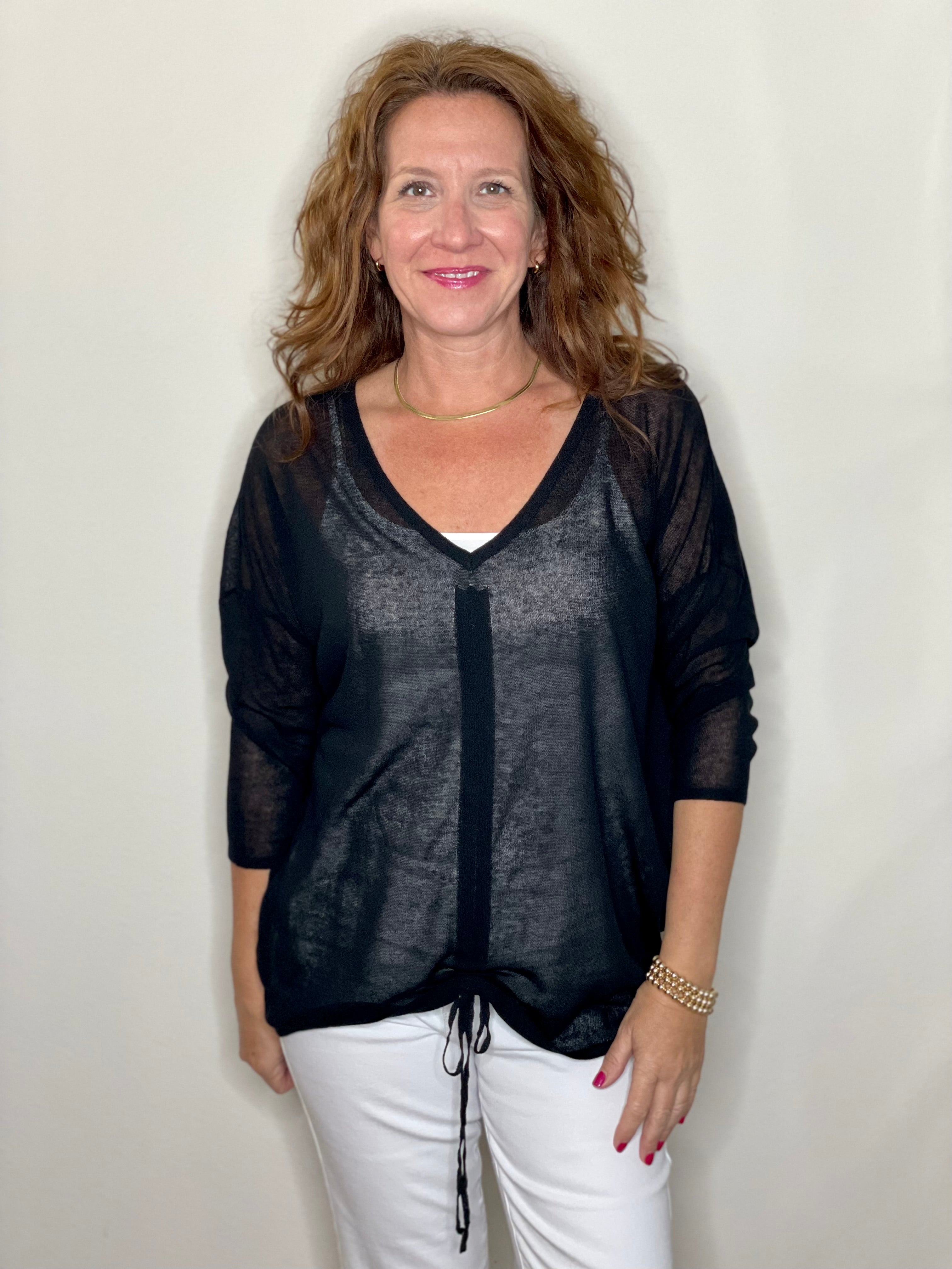 Raven Ruche Top in Black.