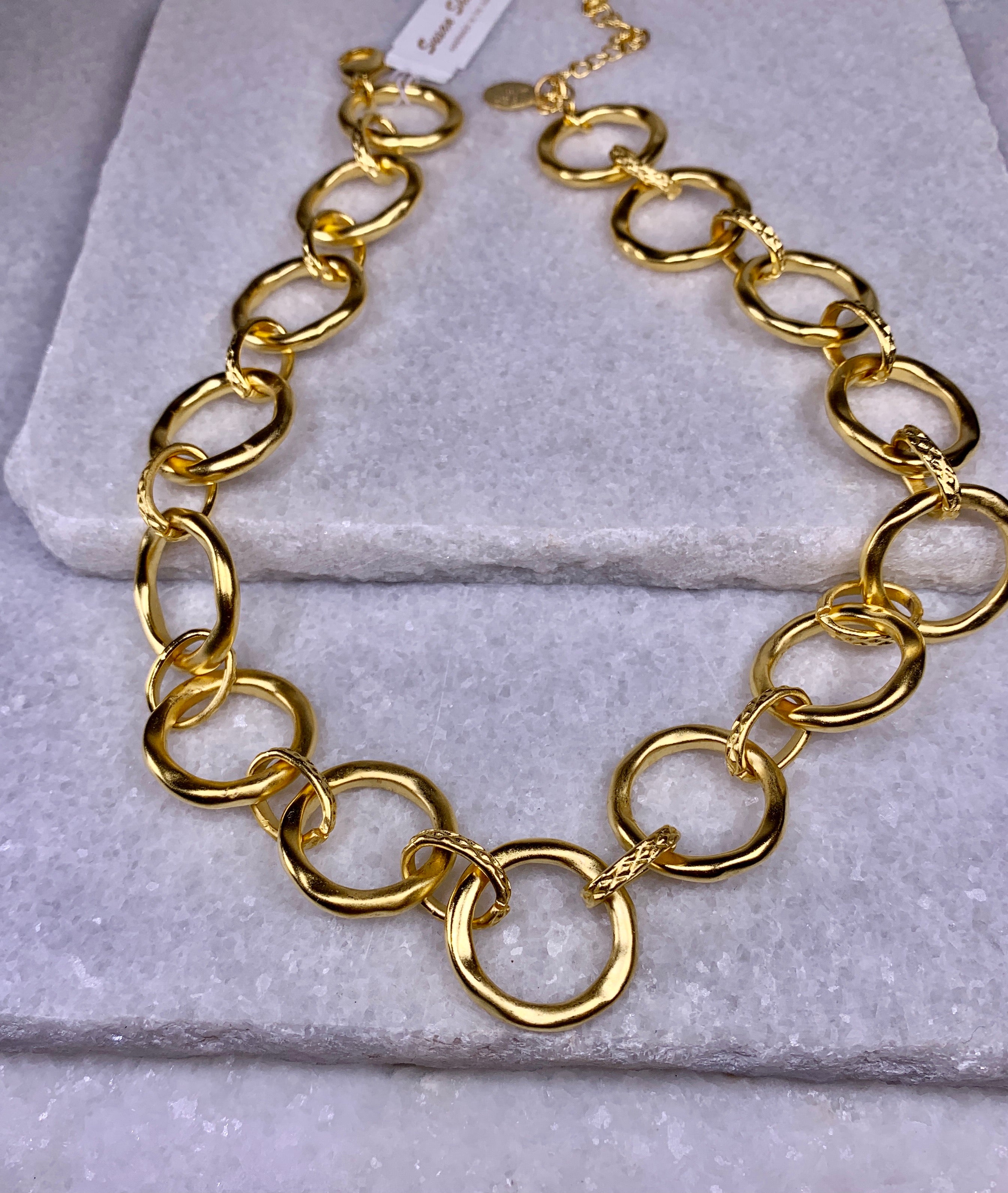 Susan Shaw Sage Link Chain Necklace.