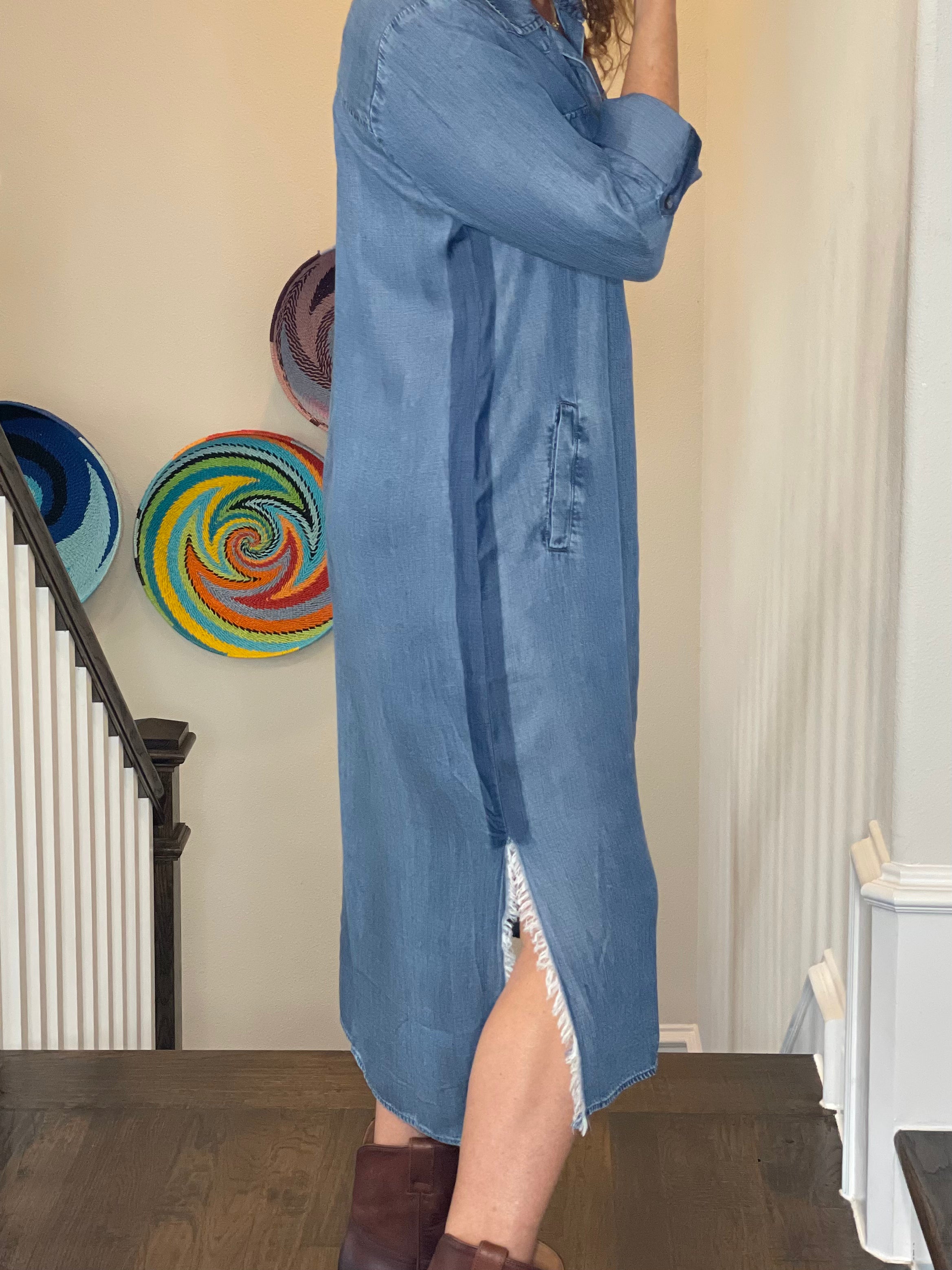 City 2-Way Chambray Dress.