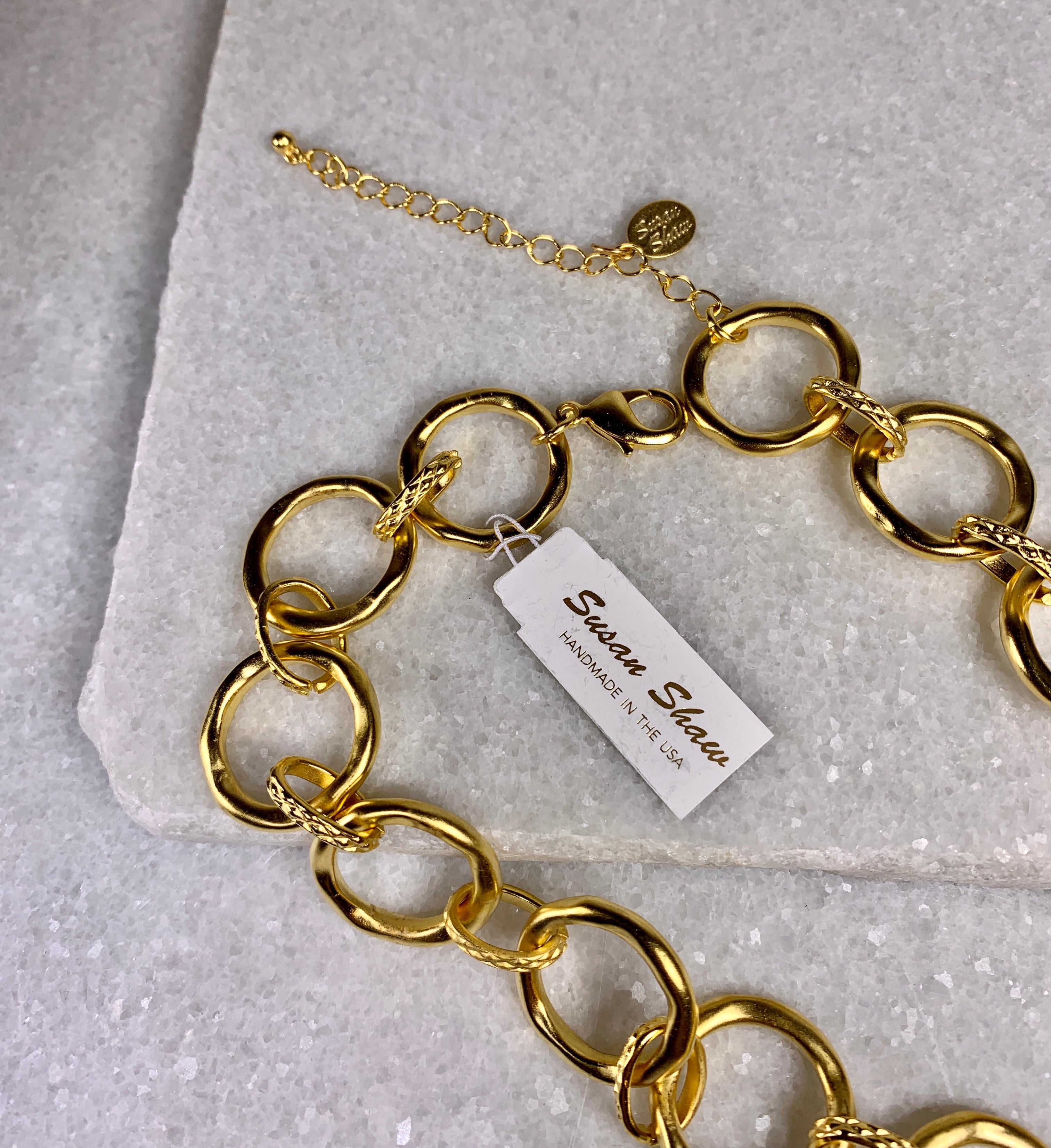 Susan Shaw Sage Link Chain Necklace.