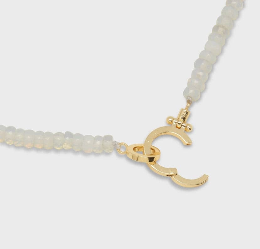 Parker Gem Necklace (Opalite Glass ).