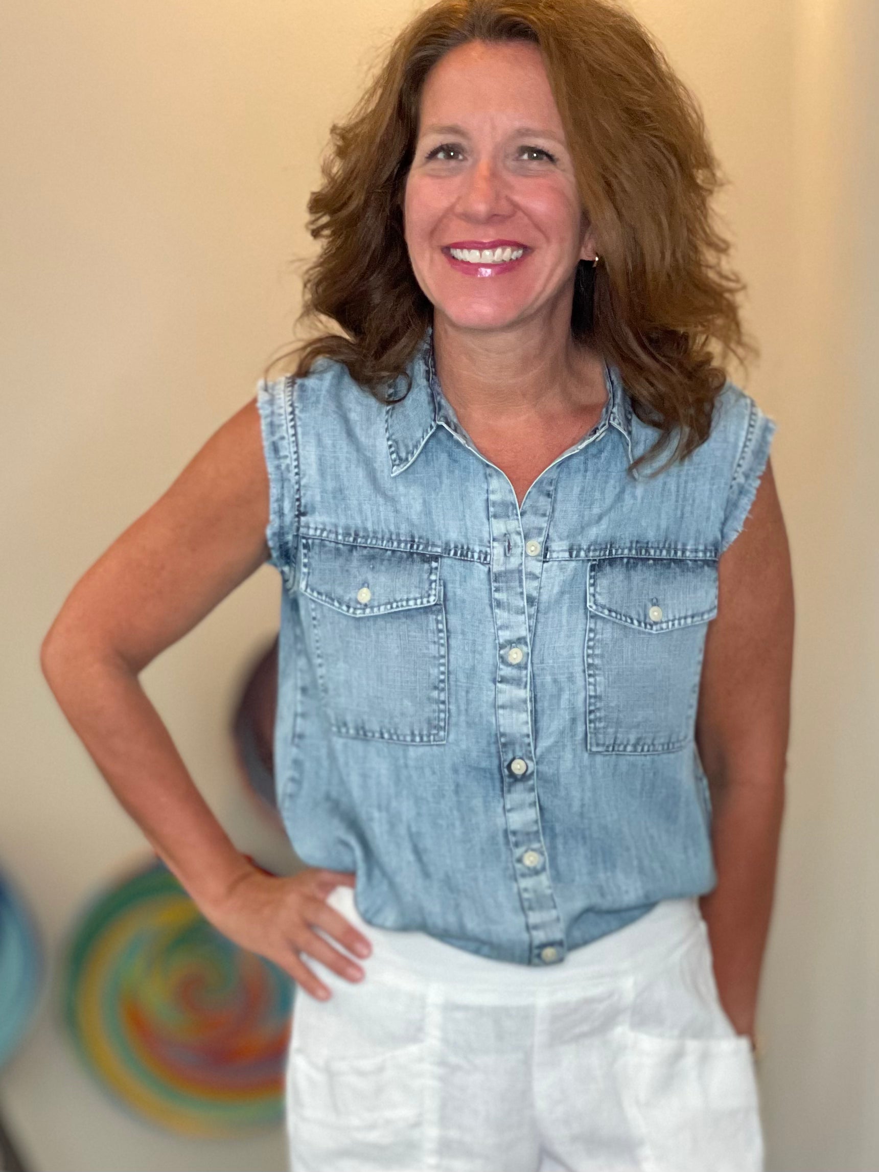 Sister Mary Alys Indigo Top.