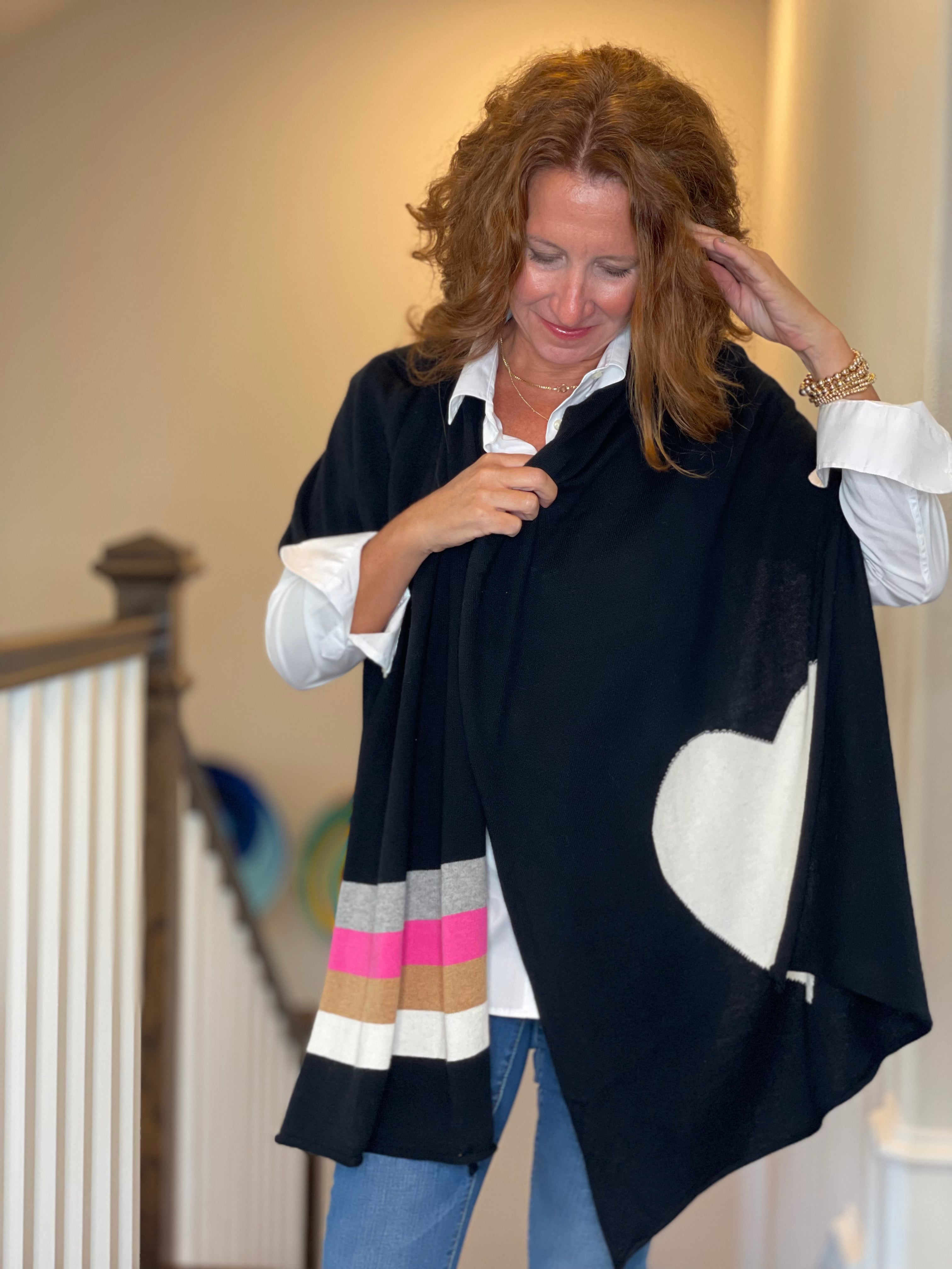 Zaket & Plover Heart Wrap in Black.