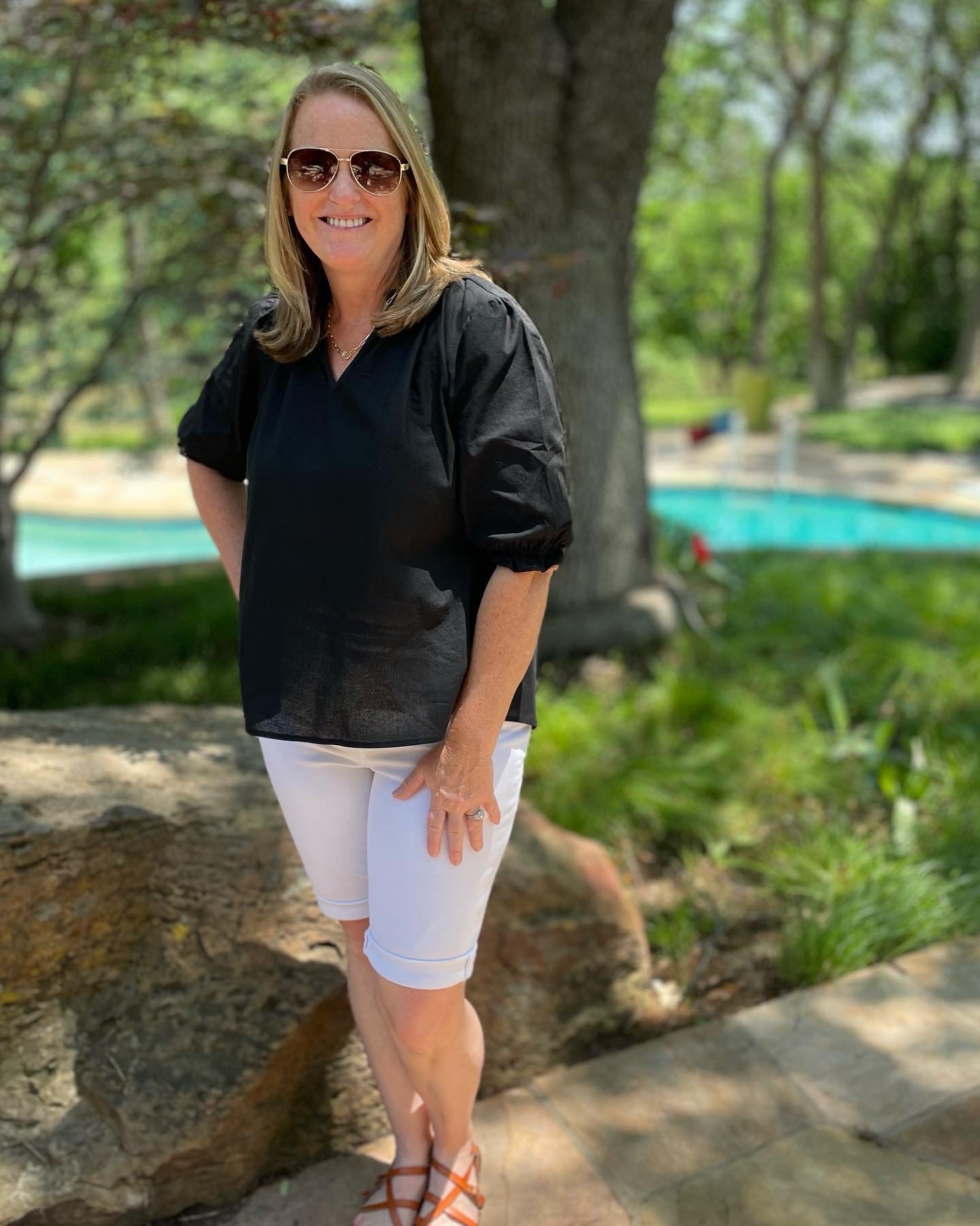 Caryn Lawn Erin Top in Black.