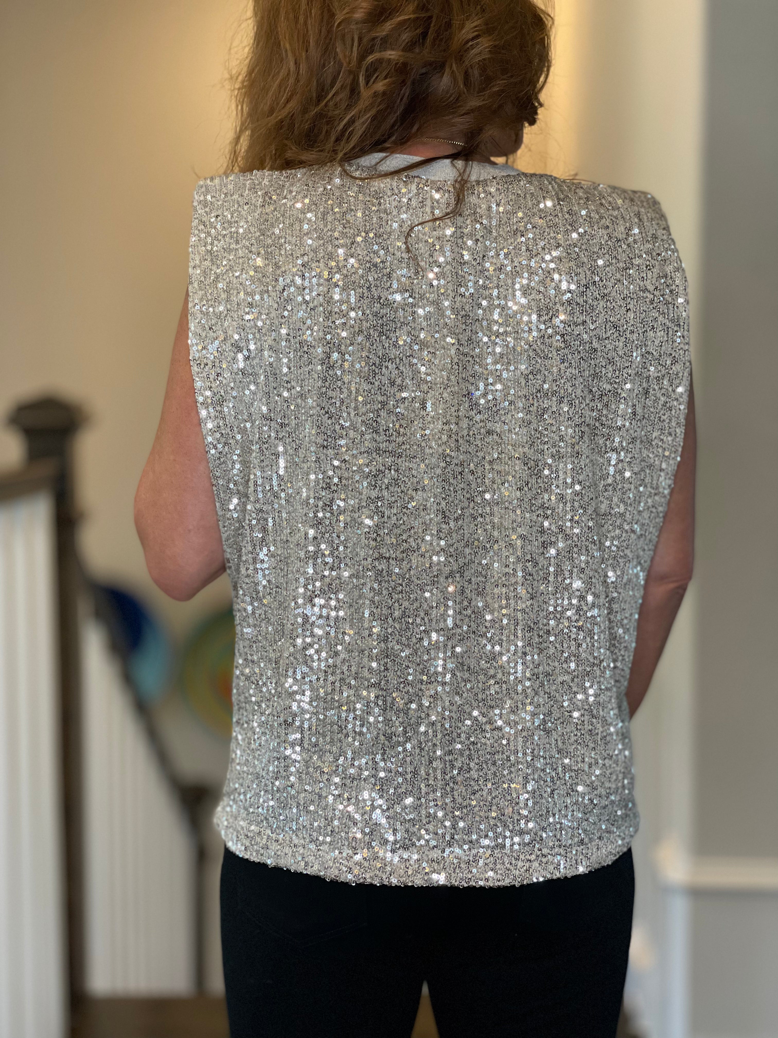 Sequin Sleeveless Top.