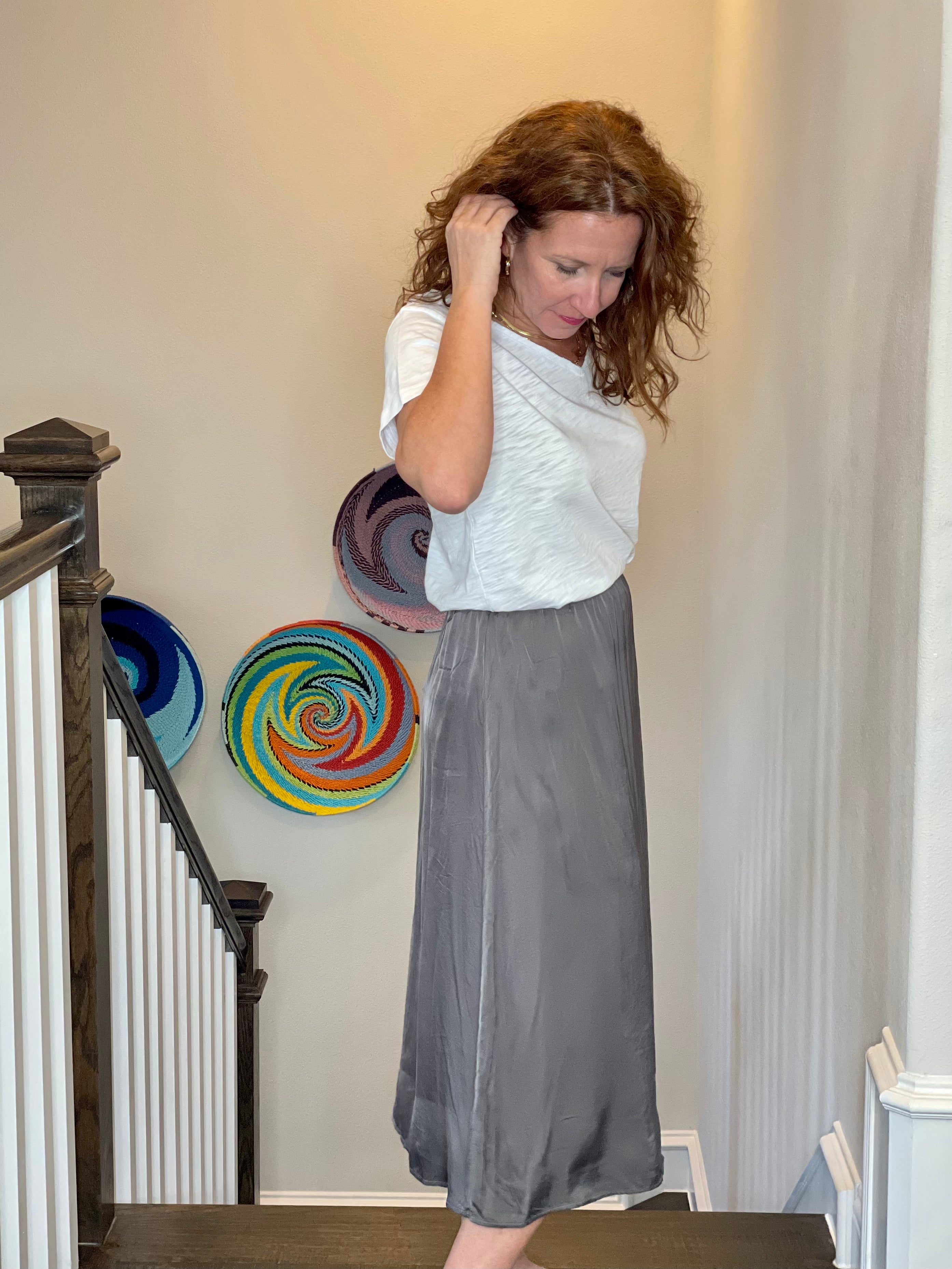 Midi Skirt in Volcanic Glass.