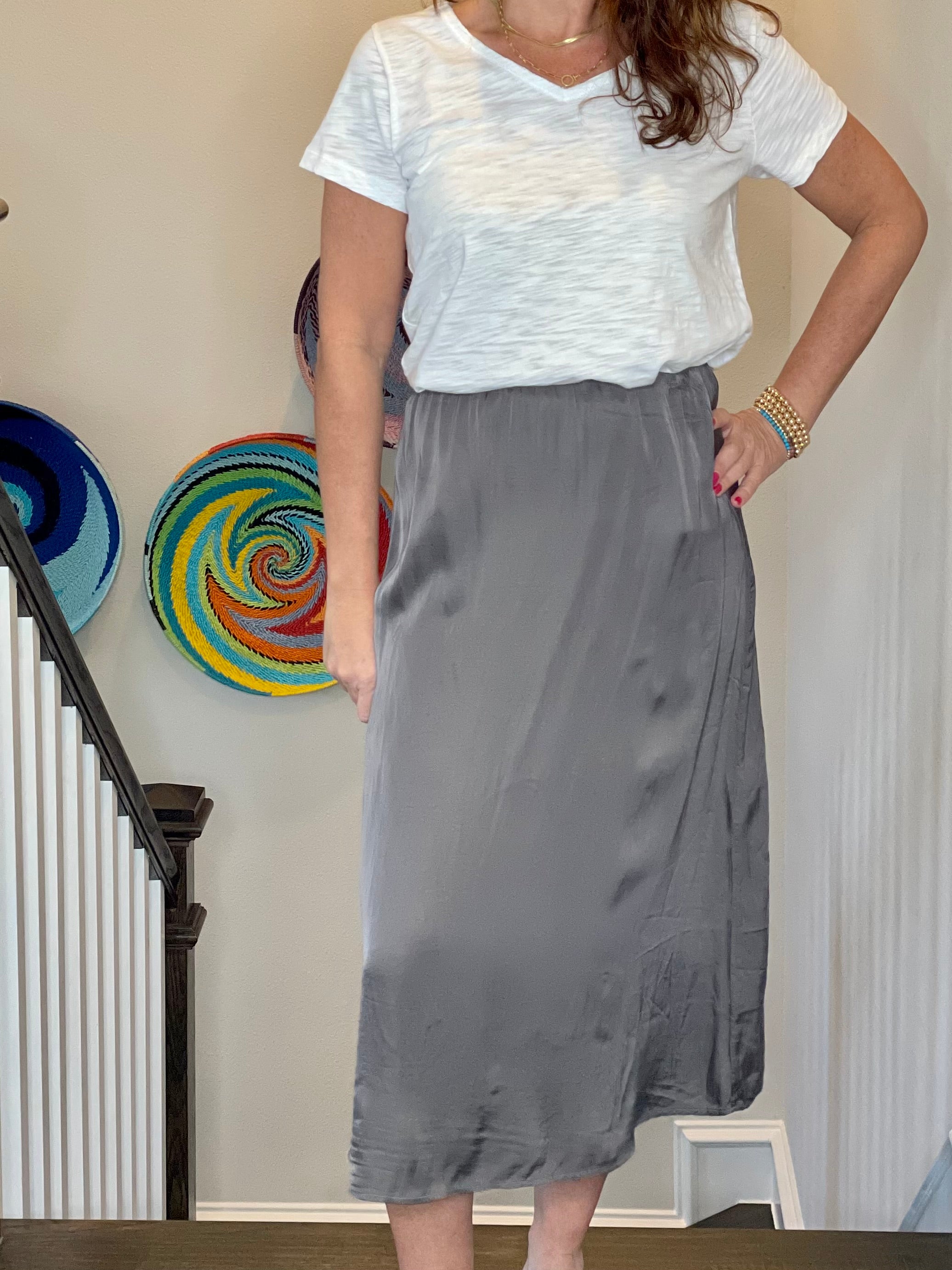 Midi Skirt in Volcanic Glass.