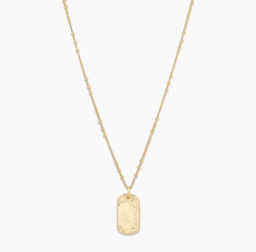 Griffin Dog Tag Necklace (gold).