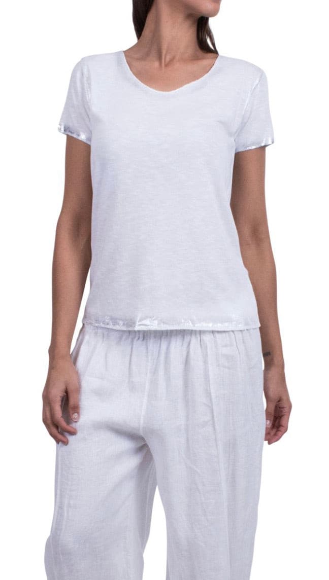 Knit T-Shirt w/Silver Accents.