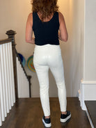 Lysse Textured Vegan Leather Leggings - Snow White.