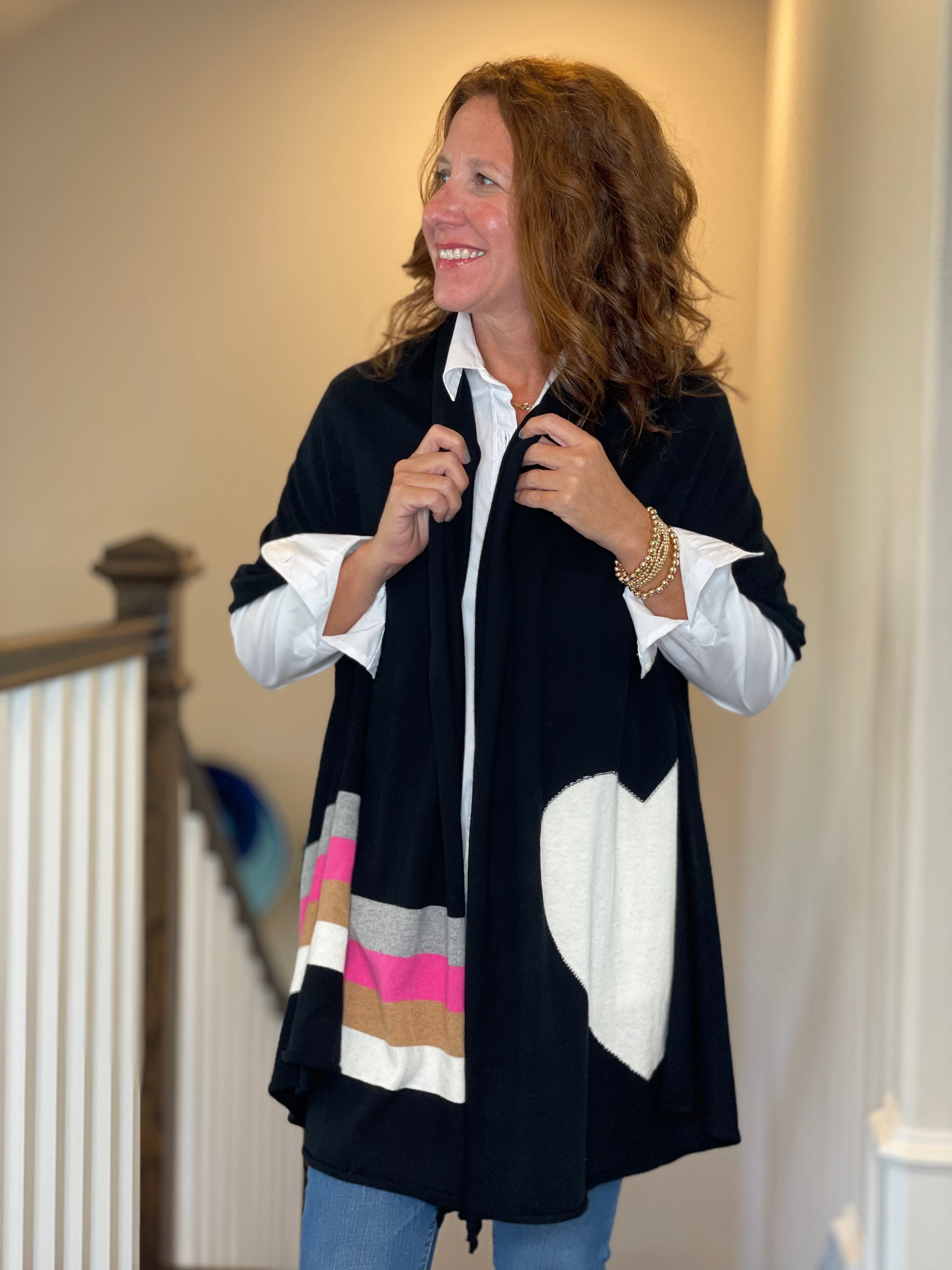 Zaket & Plover Heart Wrap in Black.