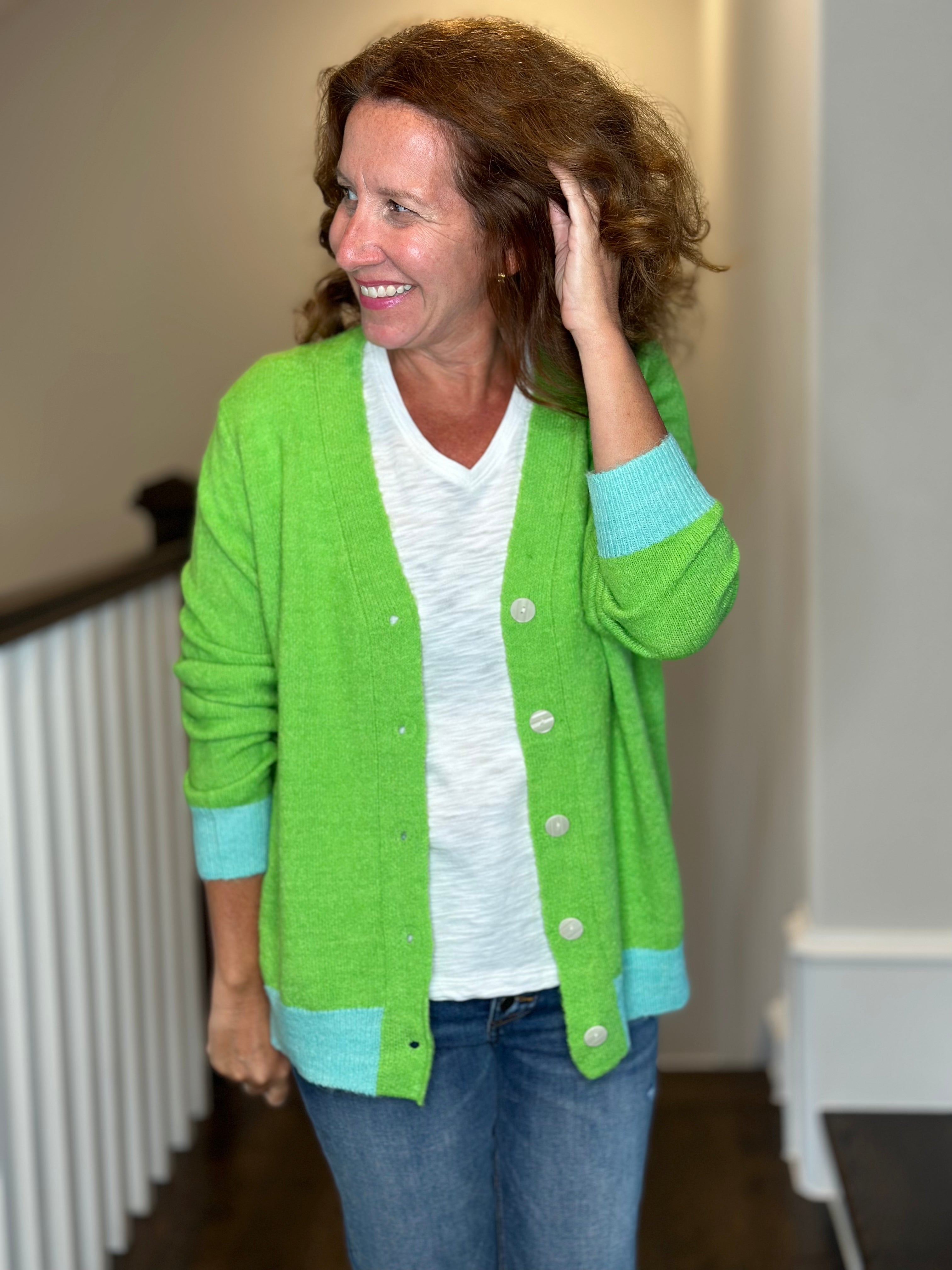 Caryn Lawn Frankie Sweater in Lime CAS curate.admire.style