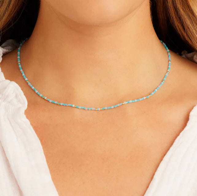 Gorjana Poppy Gem Necklace (Blue Lace Agate) – CAS curate.admire.style