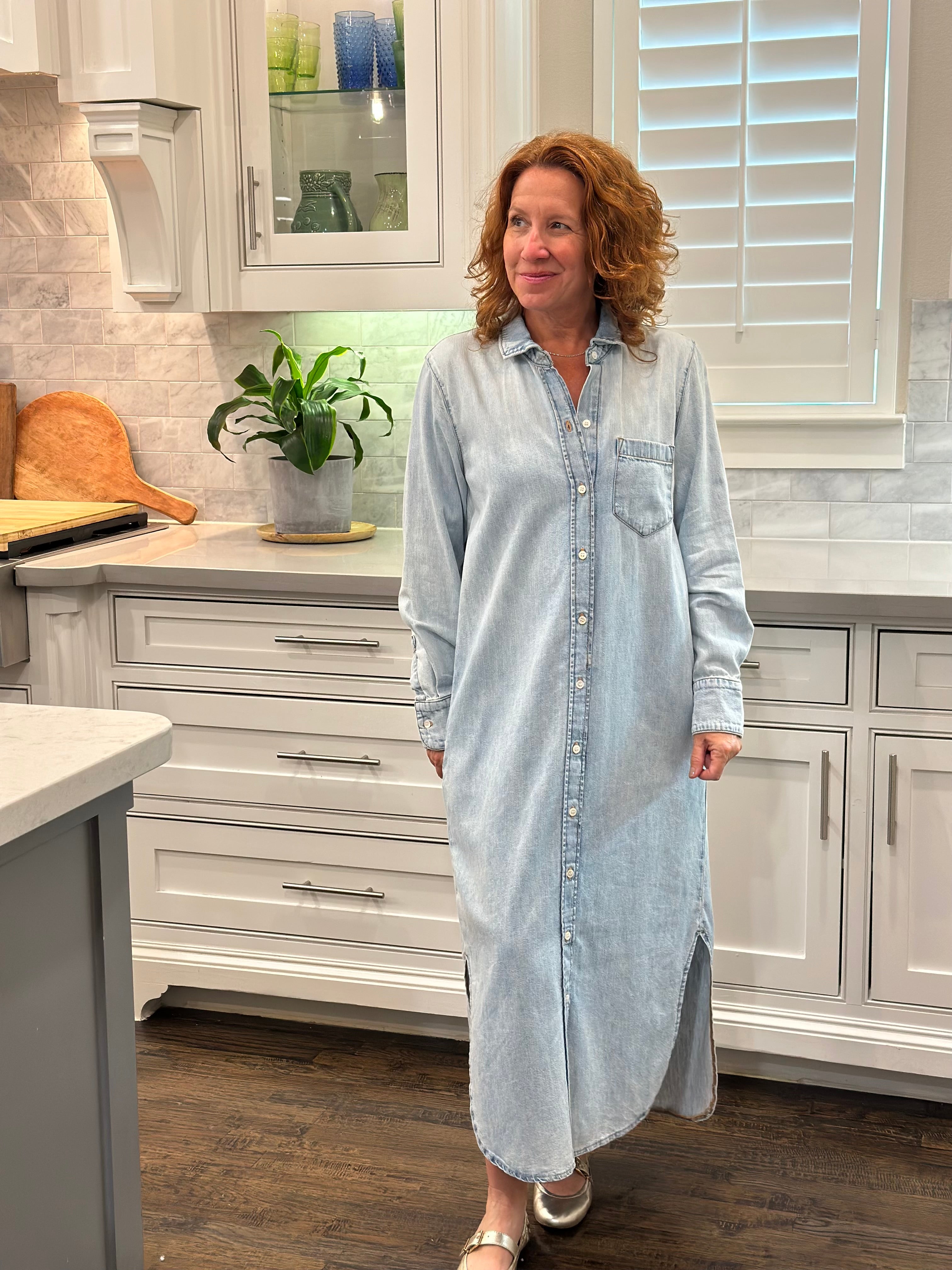 Voyageur - Charlotte Shirt Dress in Open Sky Denim – CAS curate