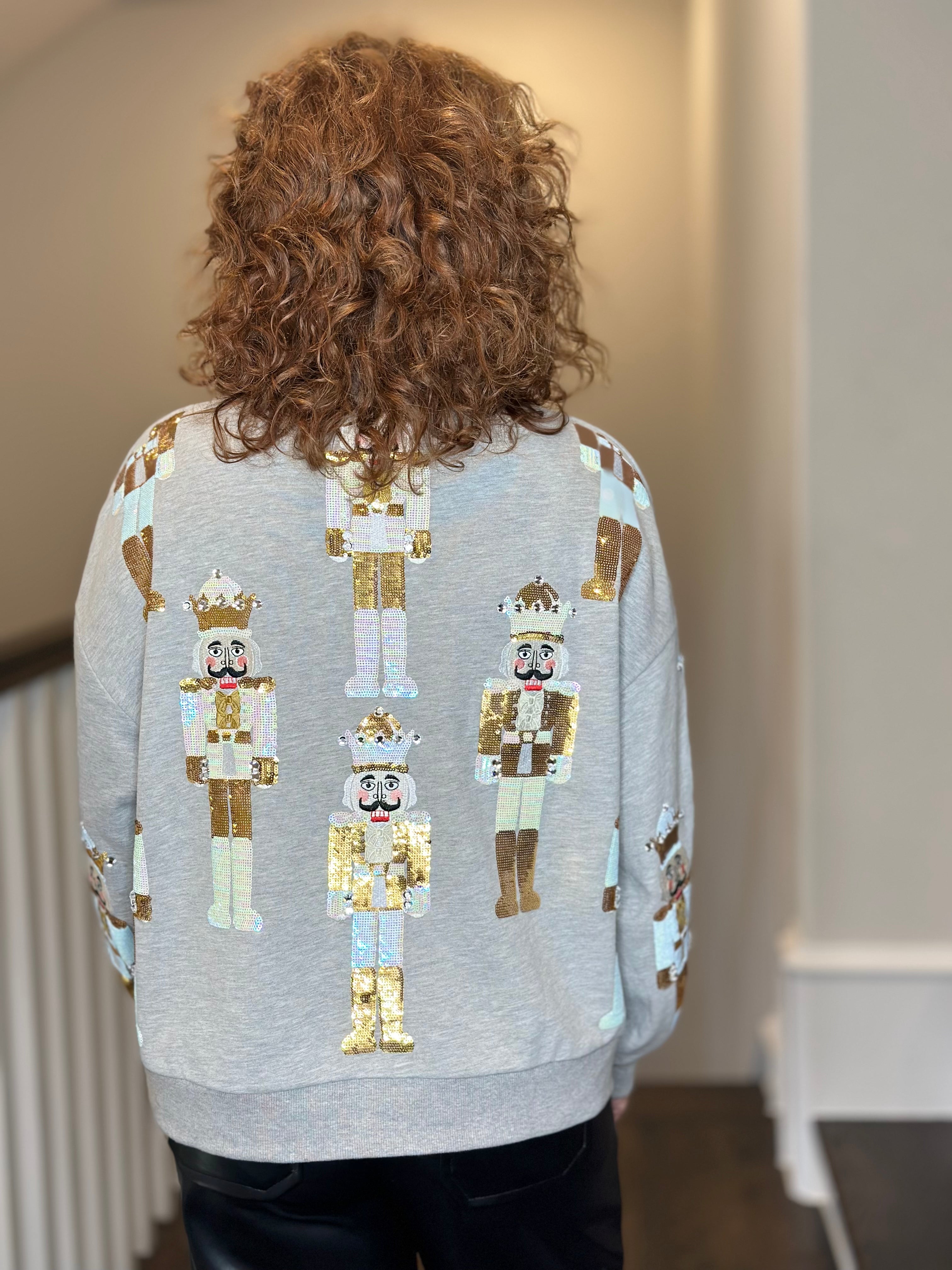 Queen of Sparkles Nutcracker Sweatshirt in Grey & Gold CAS curate