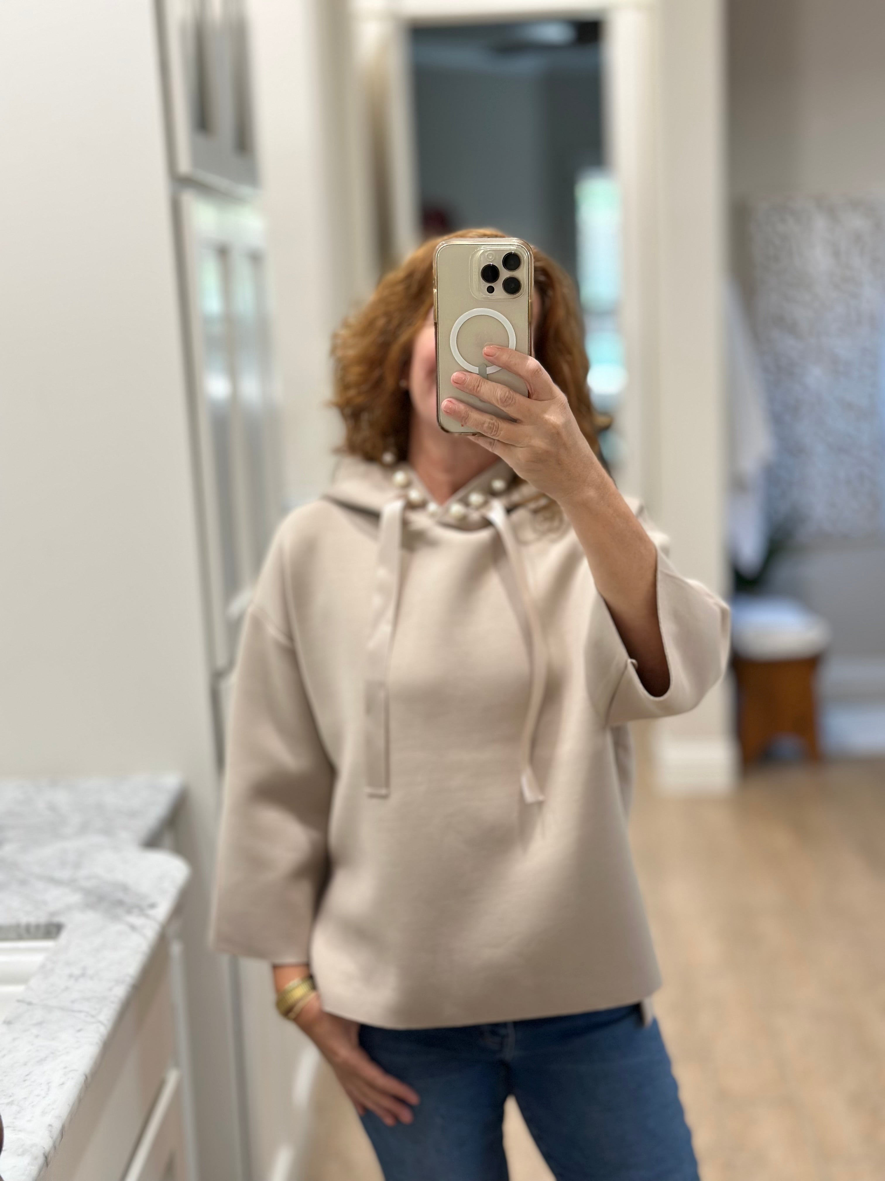 ◆SATUR◆ Applique Logo Cashmere Blend Hooded Knit Taupe Bro MUSINSA | SATUR Applique Logo Cashmere Blend Hooded Knit