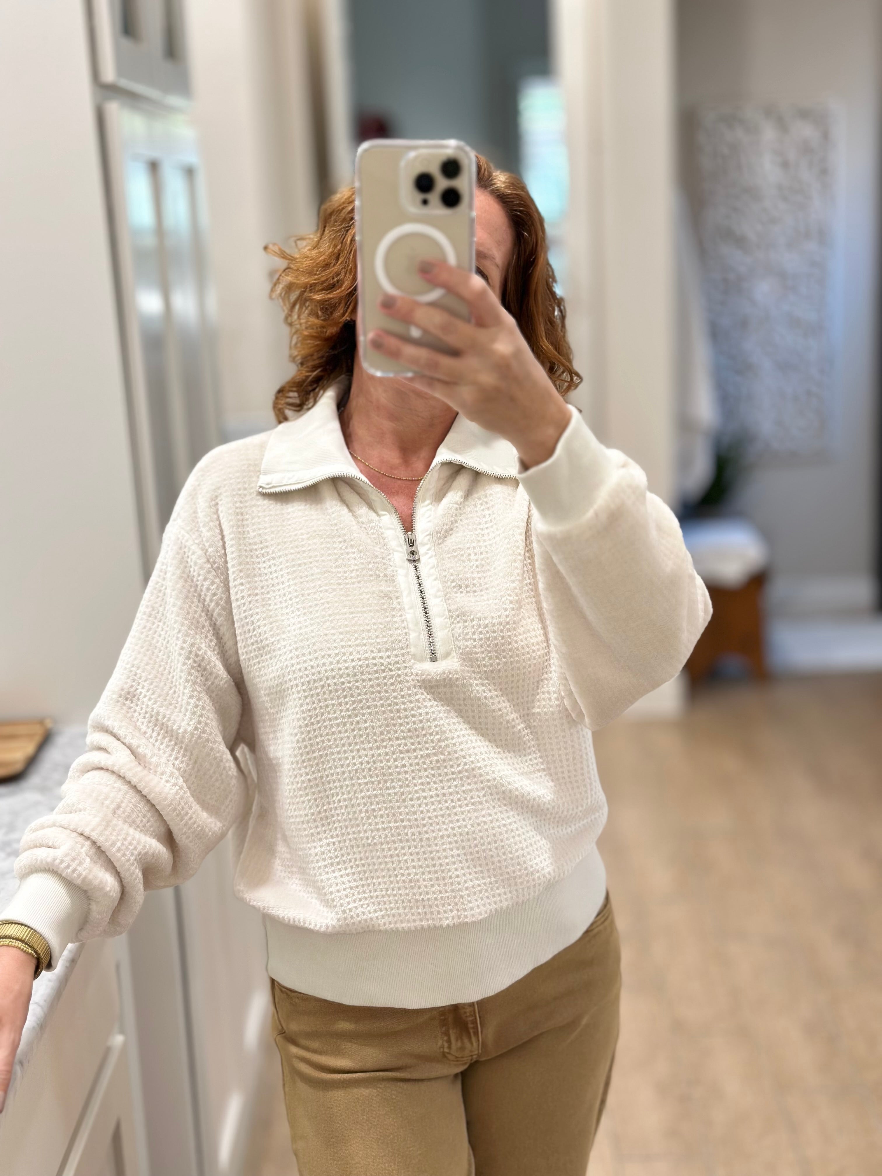 Dylan - Skylar Half Zip in Winter White – CAS curate.admire.style