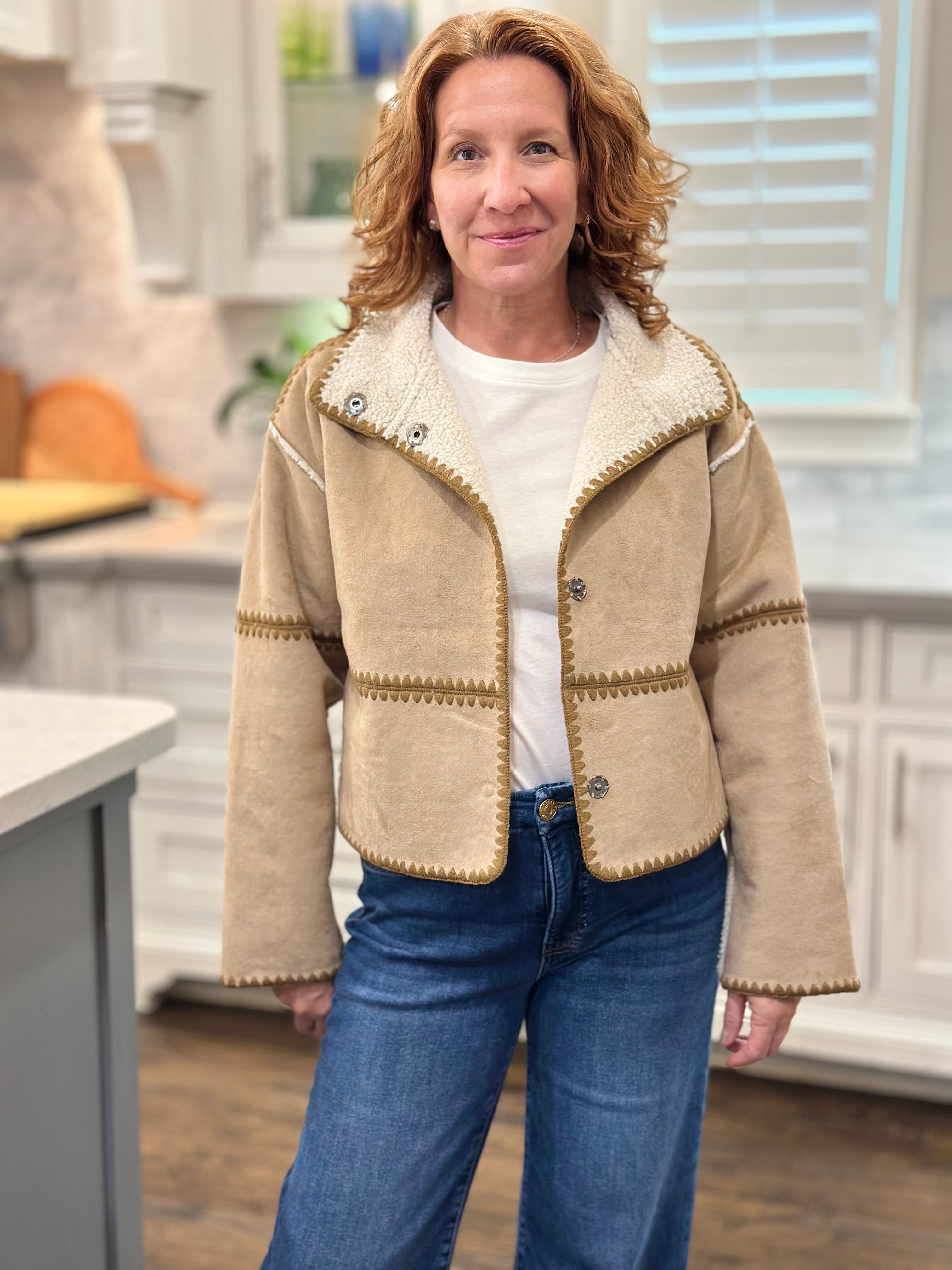 Dylan - Casey Stitched Jacket in Teddy Brown (reversible) – CAS