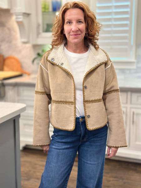 Dylan - Casey Stitched Jacket in Teddy Brown (reversible) – CAS