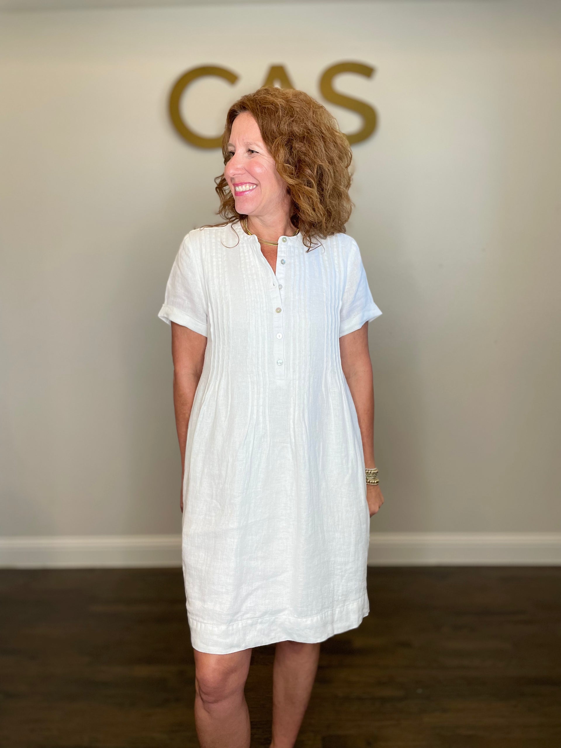 Faherty Women's Gemina Linen Dress - White, Size XL