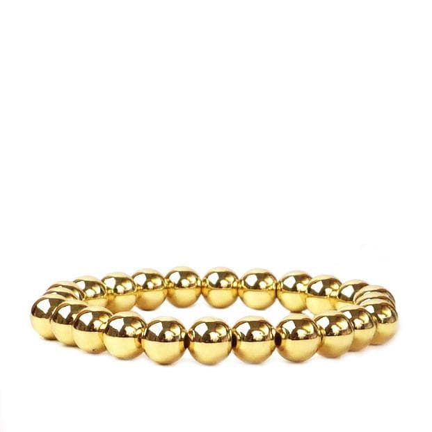 8mm Gold Bead Bracelet.