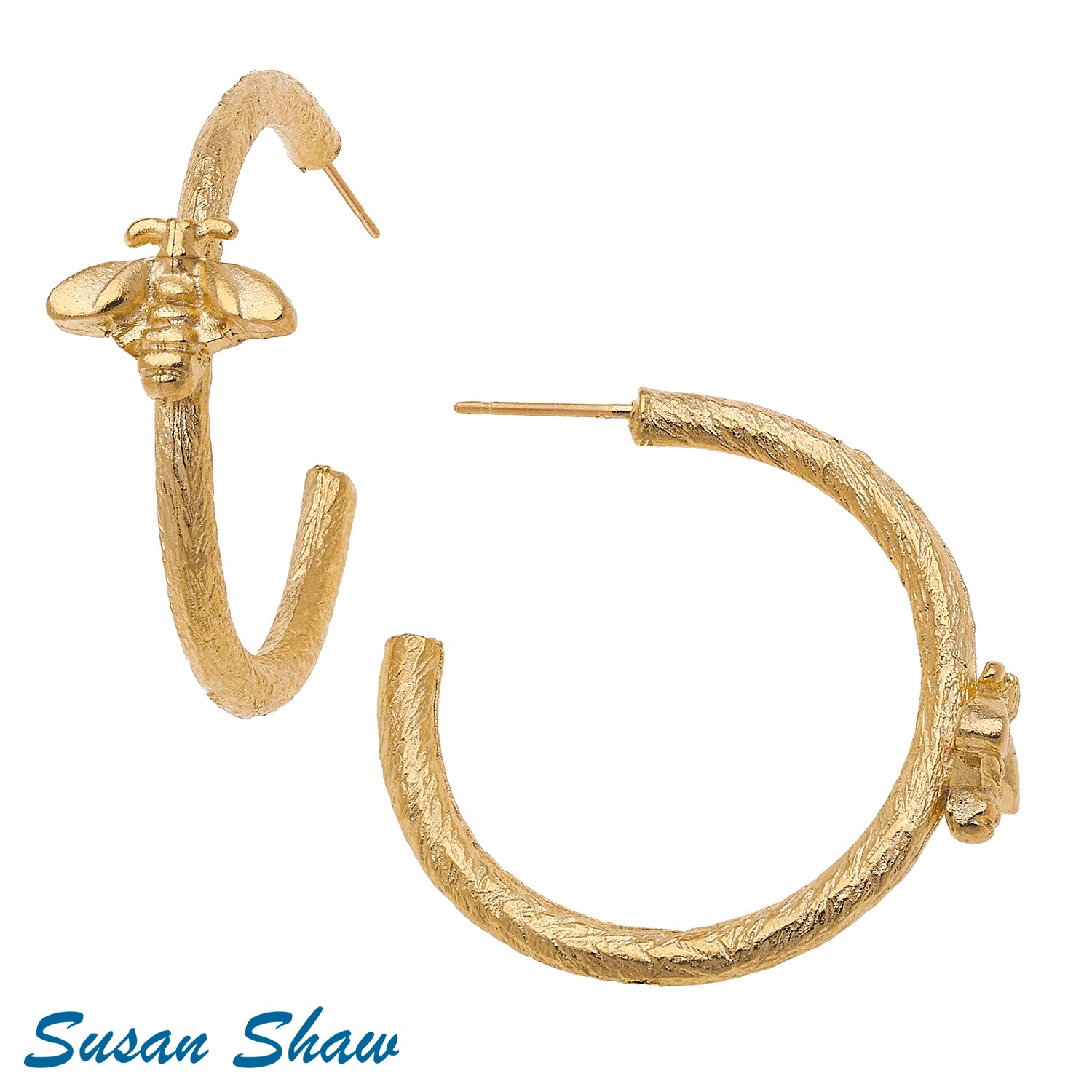 Susan Shaw Bee Hoop Earrings.