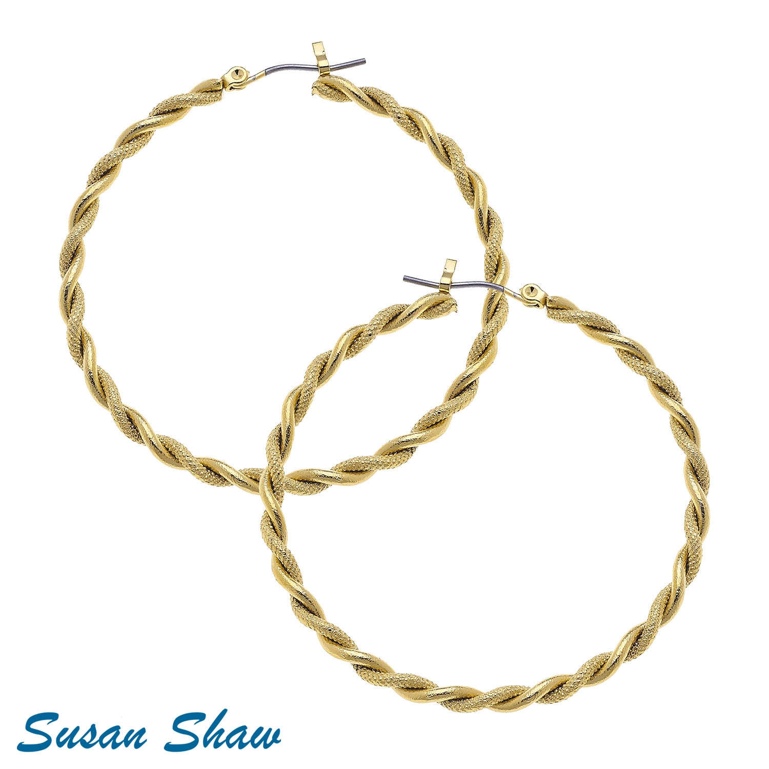 Susan Shaw Assorted Hoop Earrings in Gold.
