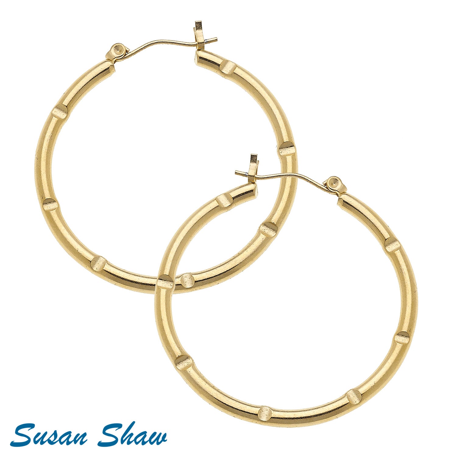 Susan Shaw Assorted Hoop Earrings in Gold.