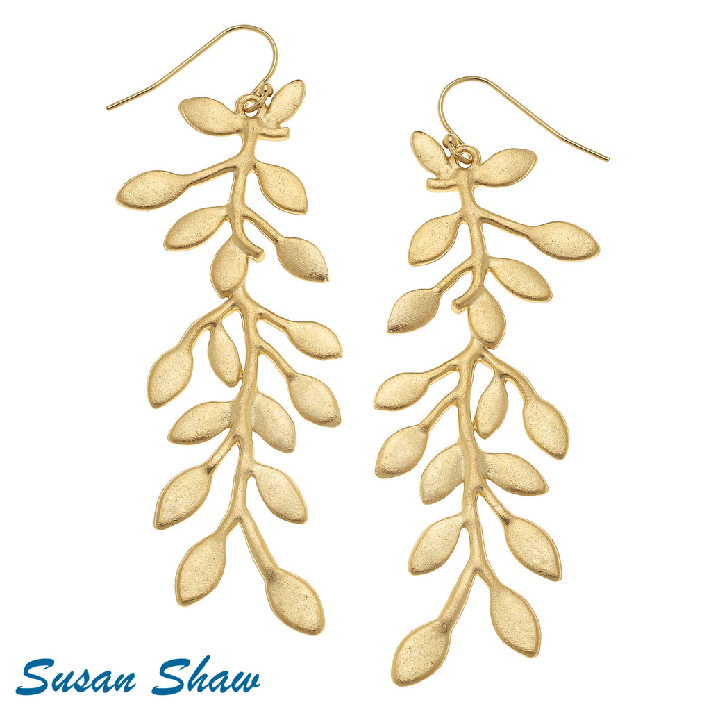 Susan Shaw Gold Vine Earrings.