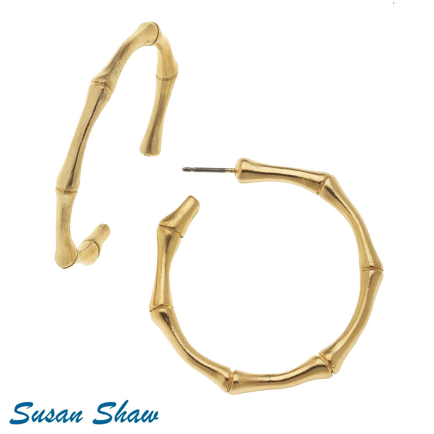 Susan Shaw Bamboo Hoop Earrings.