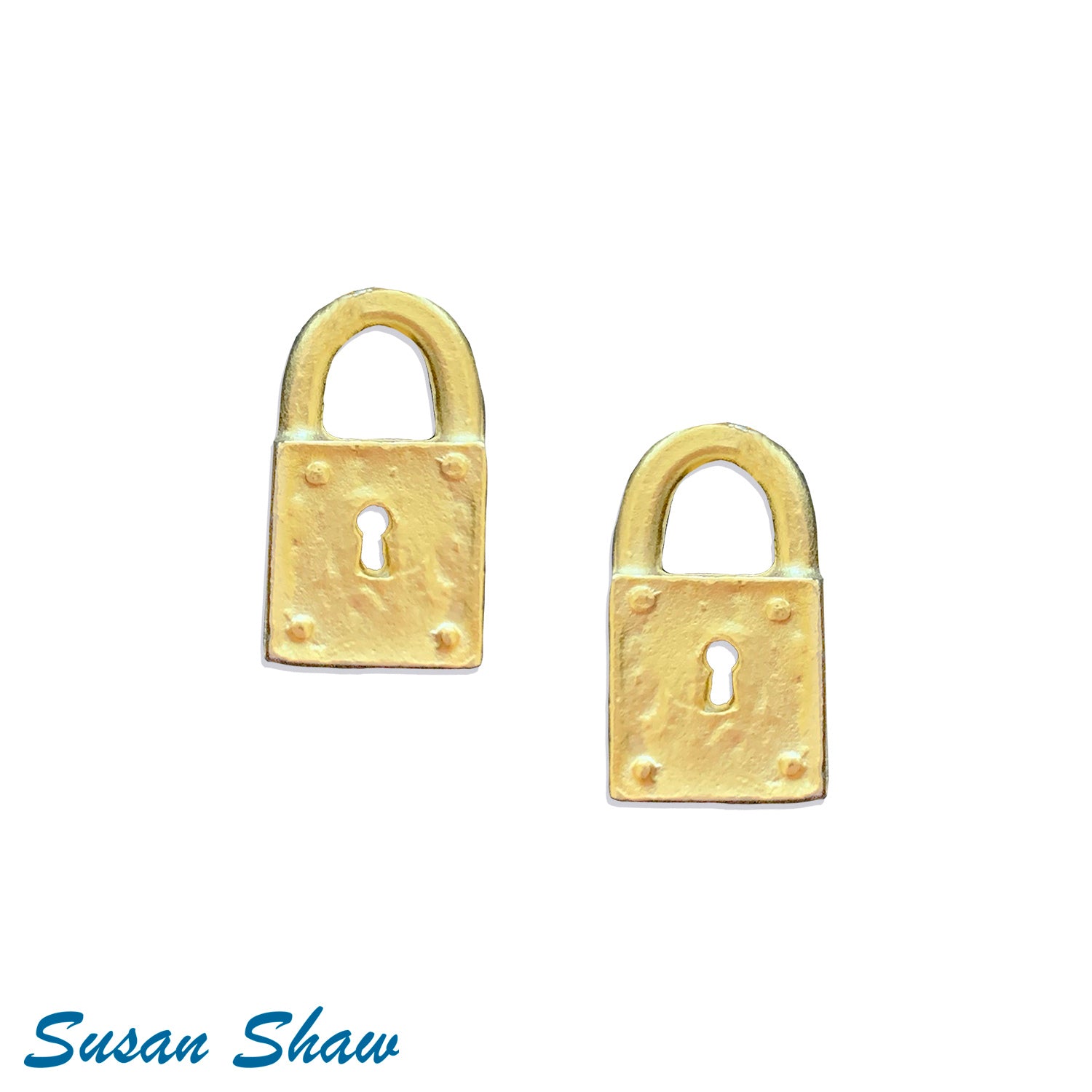 Susan Shaw Tiny Lock Earrings.