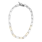 Toggle Link Paperclip Necklace in Silver & Gold.
