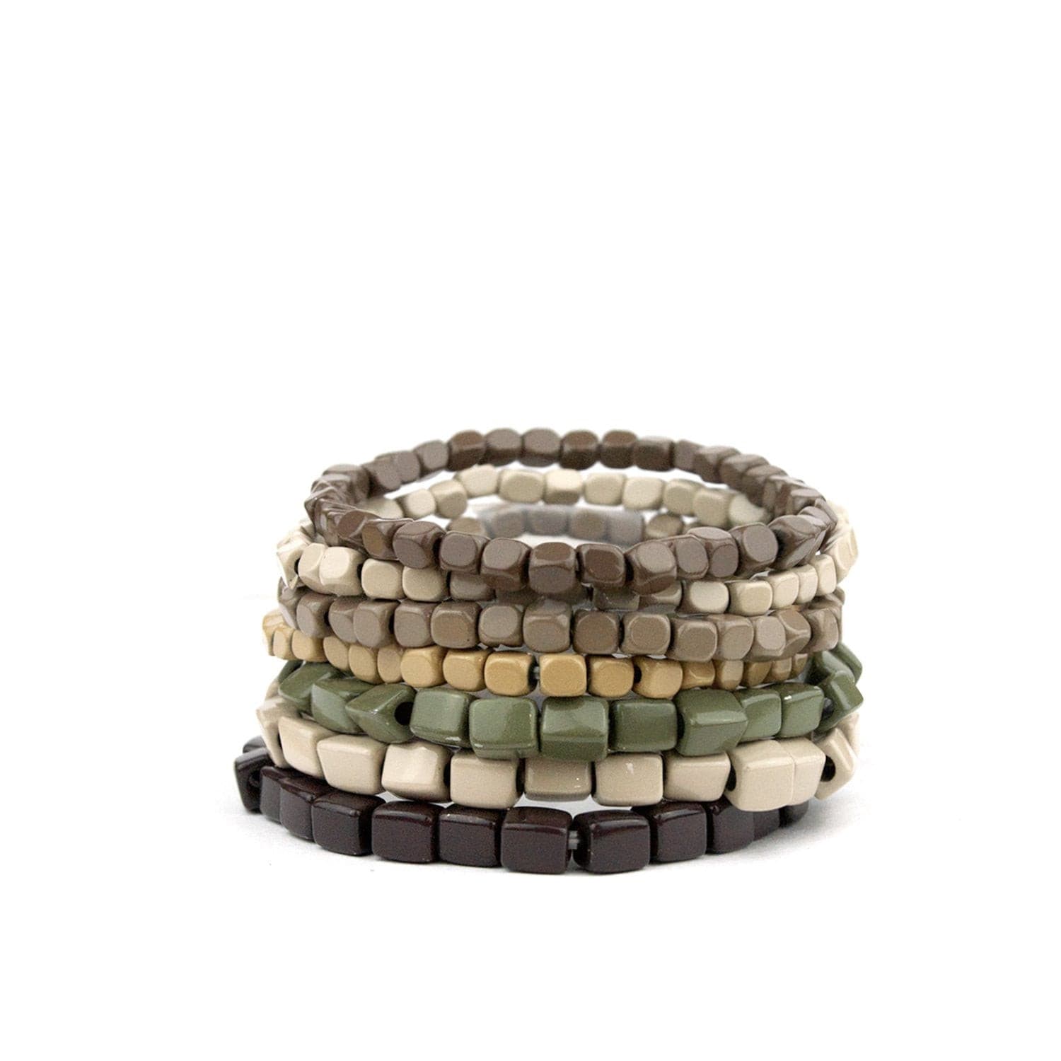 Enamel Square Beaded Bracelets.