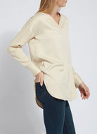 Lysse Token Pull Over Top in White Chocolate.