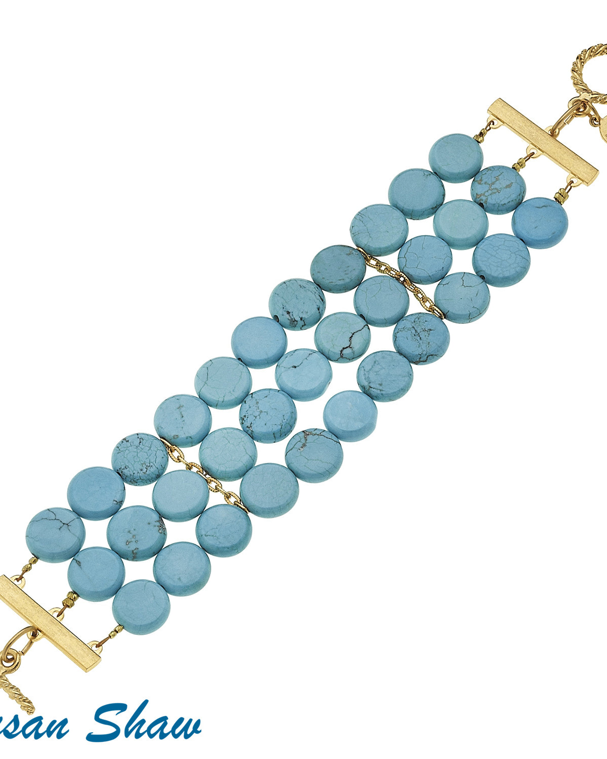 Susan Shaw Turquoise Row Bracelet.